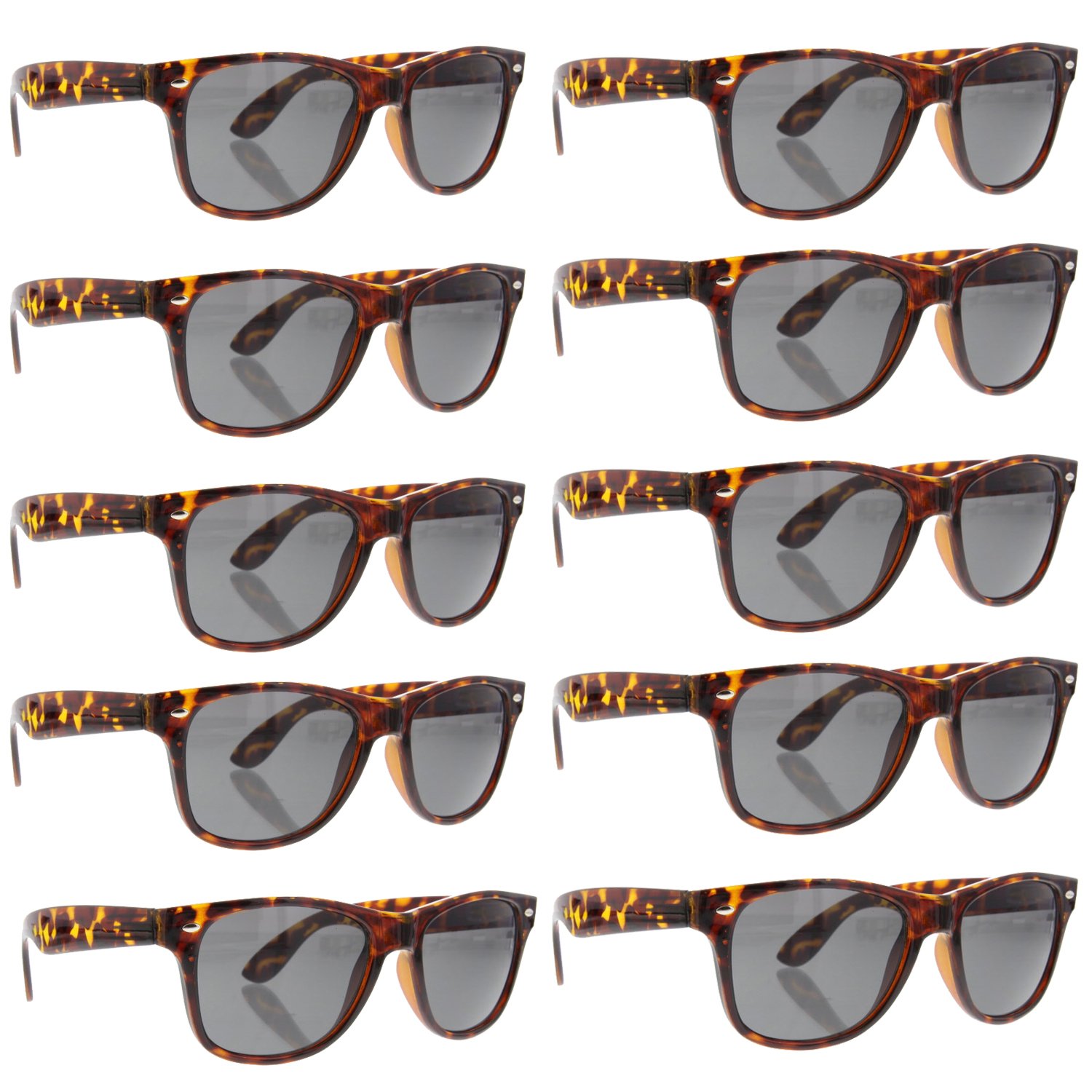 Wholesale 80's Retro Style Unisex Sunglasses - 10 Pack Bulk Lot for Promotions, Parties & Summer Fashion Accessories