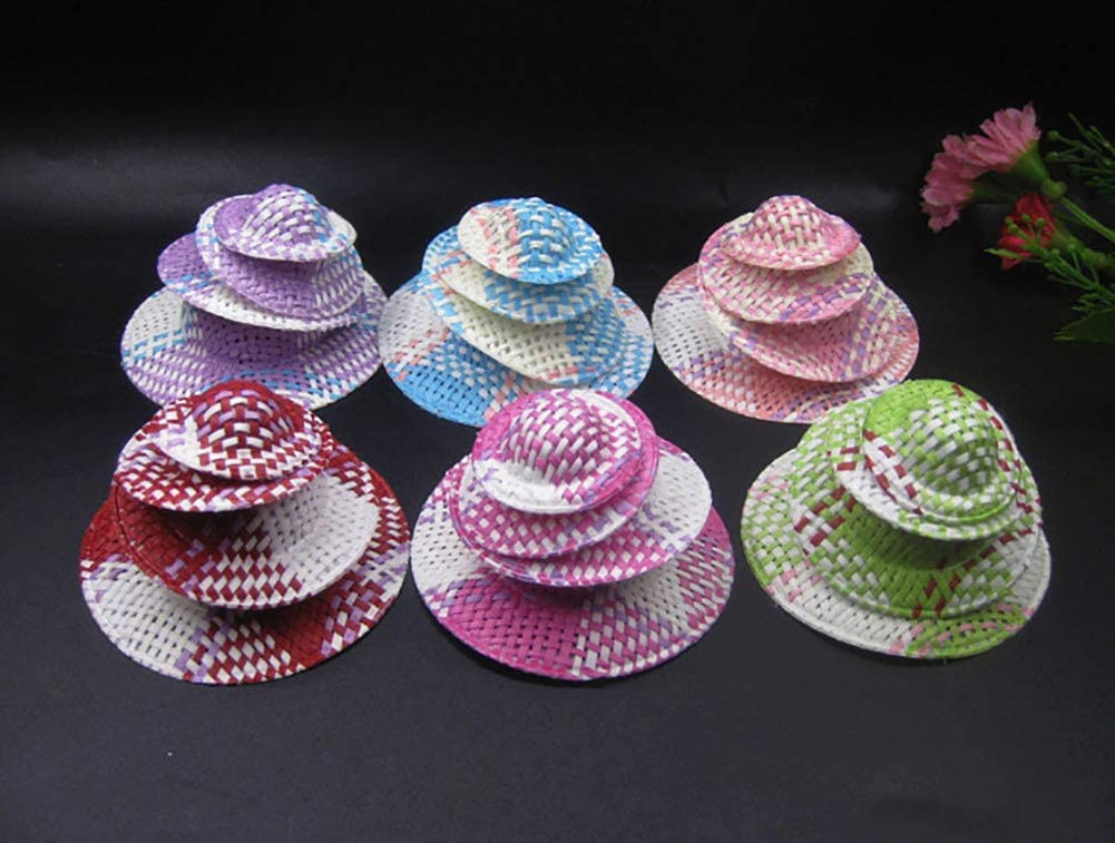 24 Pcs Mini Straw Hats - Tiny Dollhouse Hats for DIY Crafts, Party Decorations & Miniature Scenes - Perfect for Fairy Gardens, DIY Projects & Home Decor Accessories