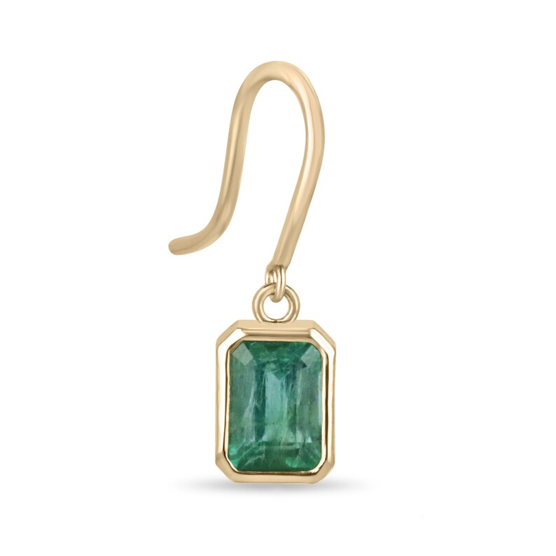 14K Gold Emerald Cut Dangle Earrings - 2.20tcw Classic Wire Back Stud Earrings for Women | Perfect for Weddings, Parties & Special Occasions