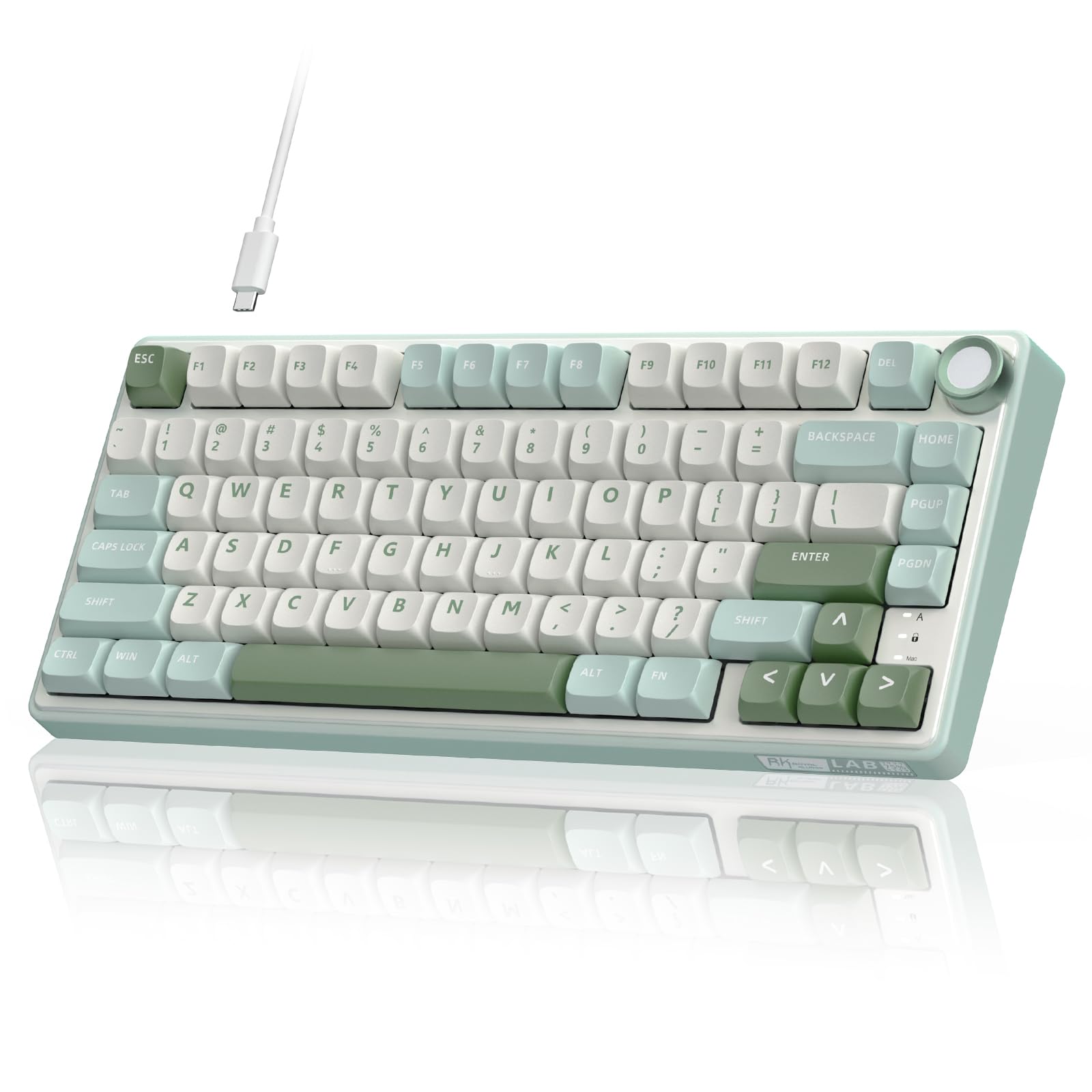 RK ROYAL KLUDGE R75 75% Wired Mechanical Gaming Keyboard - Gasket Mount, Hot-Swappable Linear Switch, RGB Backlit, MDA Profile PBT Keycaps with Volume Knob & Software - Perfect for Esports, Office Work & Typing Enthusiasts