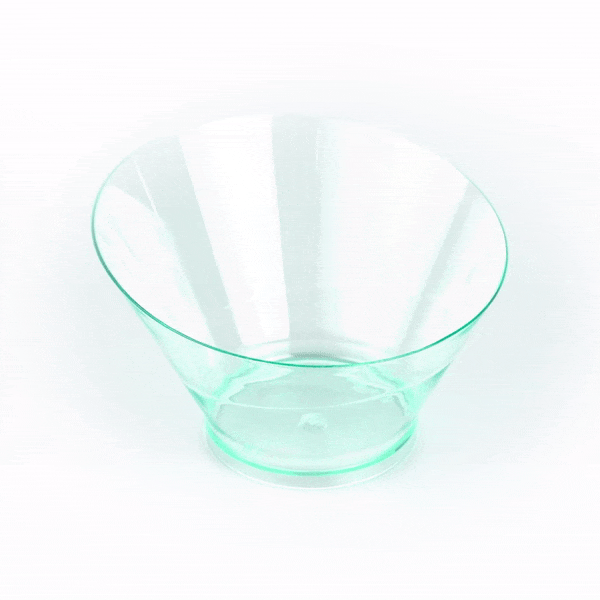 5 oz Round Seagreen Plastic Small Incline Bowl - 3.75