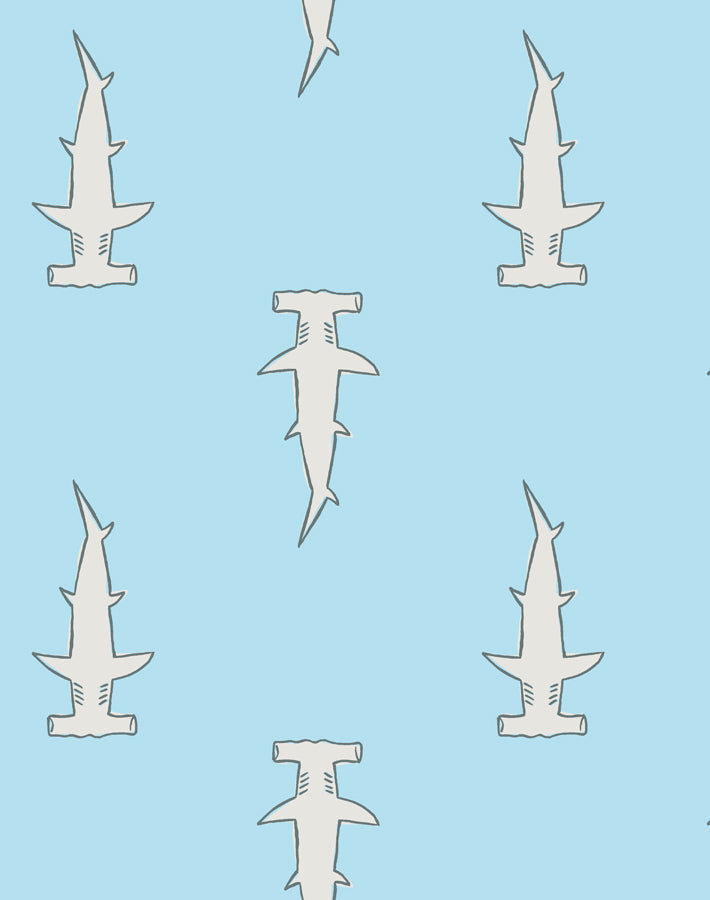 Hammerheads Wallpaper by Tea Collection - Baby Blue Nursery Decor | Perfect for Kids' Rooms & Playrooms