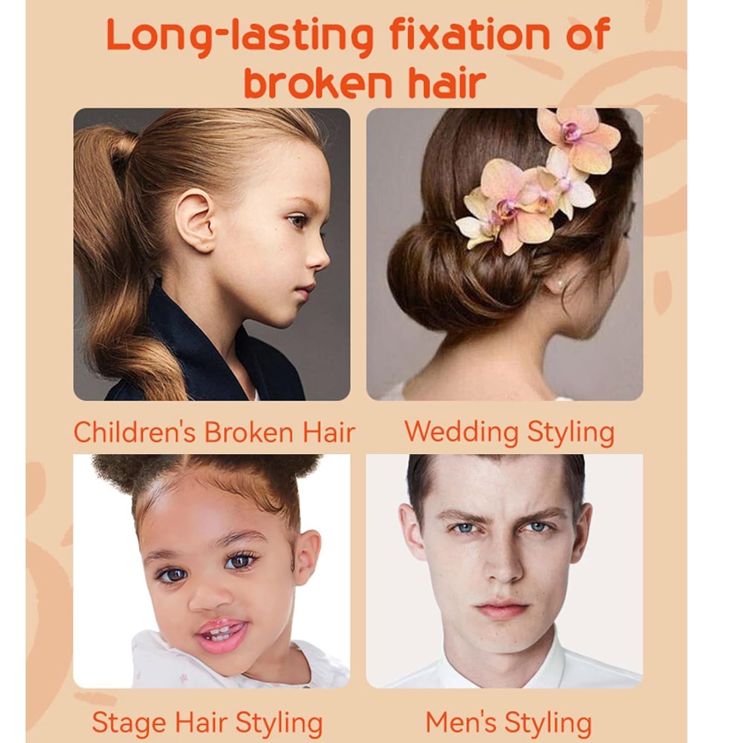 Kids Hair Styling Gel & Wax Stick with Built-in Comb - 2-in-1 Natural Hair Finishing Product for Children, Non-Greasy & Easy to Style, 0.71oz Clear Formula - Perfect for School, Parties & Daily Hairstyles