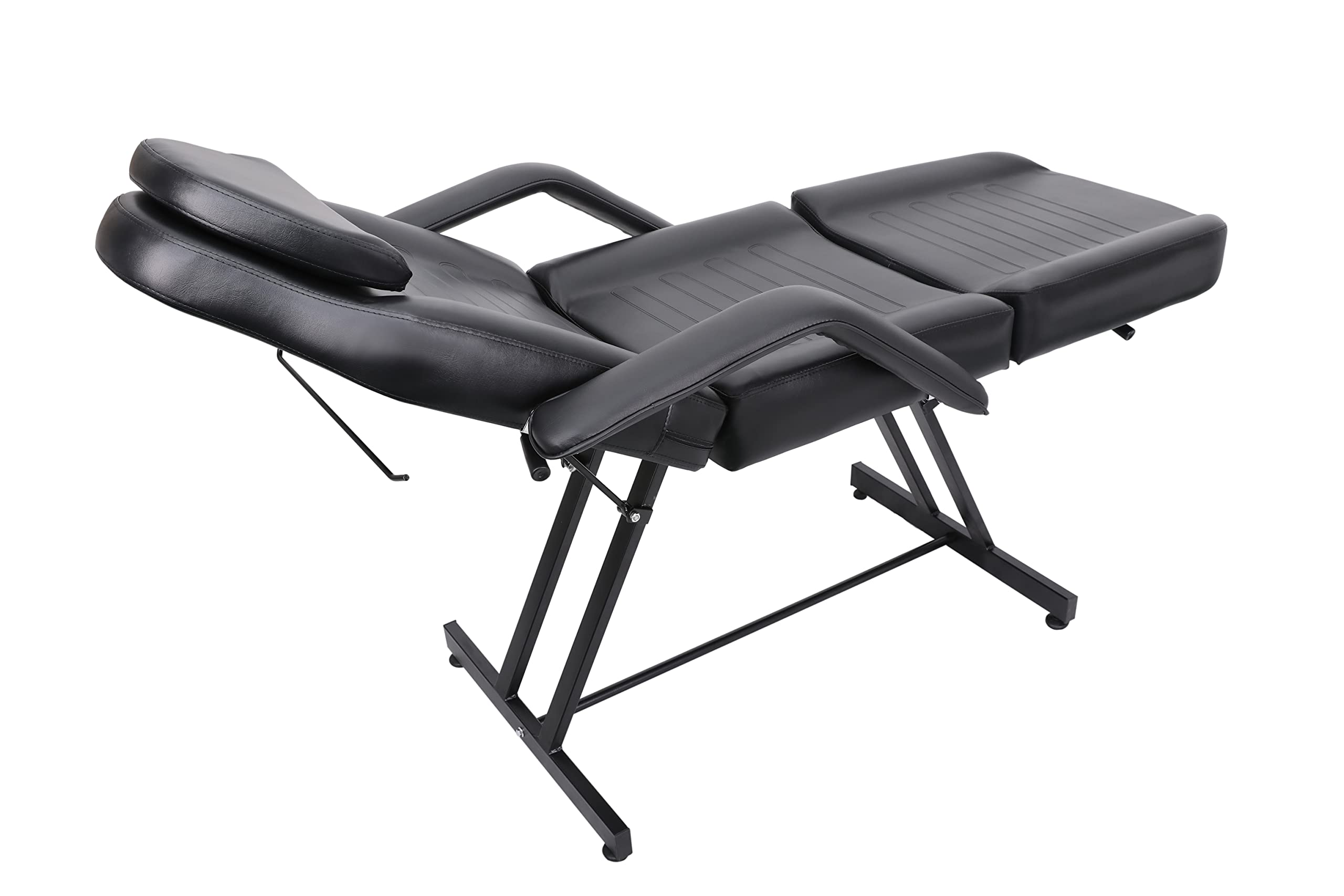 Professional Black Leather Facial Massage Bed - Hydraulic Adjustable Beauty Salon Spa Table for Facials, Tattoos & Skin Treatments | Home & Salon Use
