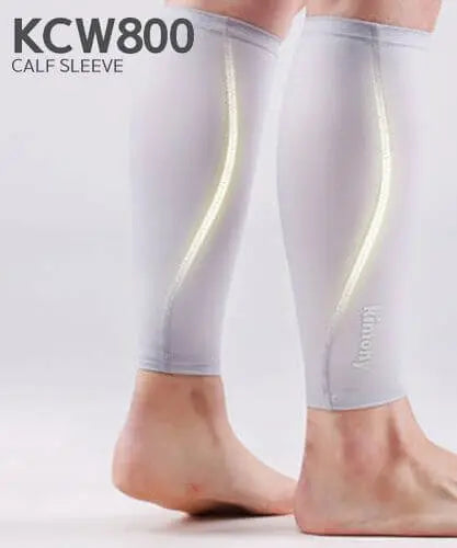 Kimony Compression Calf Sleeves for Running & Recovery - Breathable Support Socks for Men & Women (Grey, KCW800) - Ideal for Marathon, Workout & Post-Exercise Muscle Relief