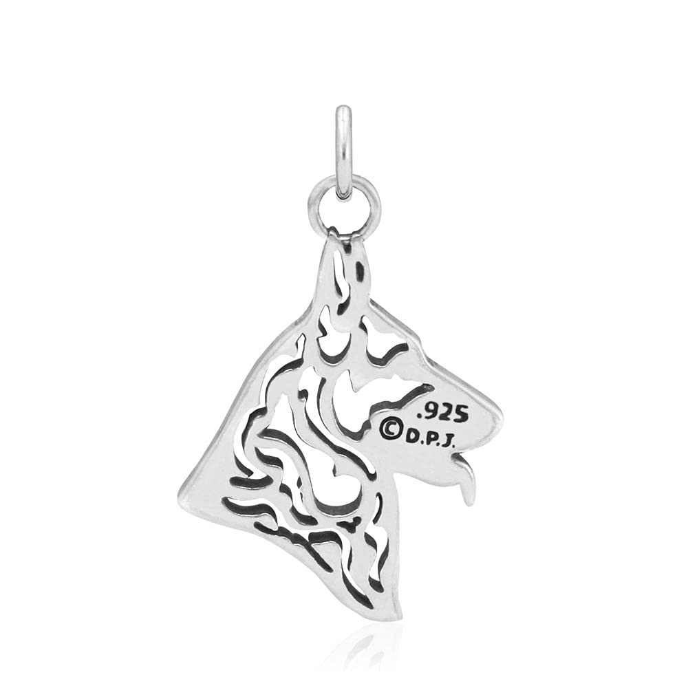Sterling Silver German Shepherd Dog Pendant Necklace - Perfect Gift for GSD Owners | Handcrafted Jewelry for Dog Lovers | Ideal for Everyday Wear, Special Occasions & Pet Memorials