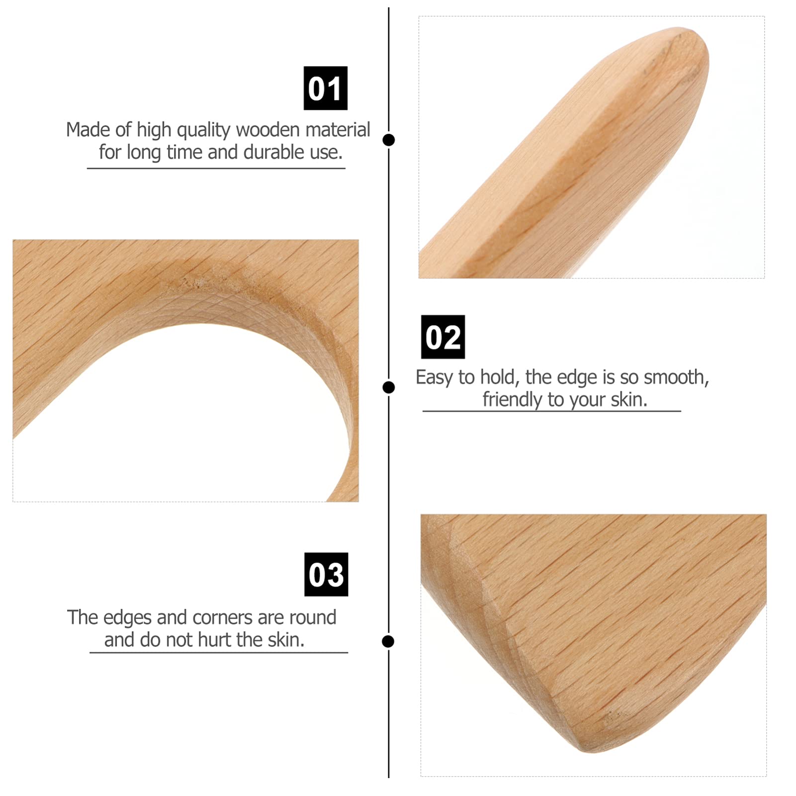 Wooden Gua Sha Massage Tool - Handheld Scraping & Muscle Relief for Neck, Shoulder, Back Pain - Natural Anti-Pressure Point Therapy - Perfect for Home Use, Office Relaxation & Post-Workout Recovery