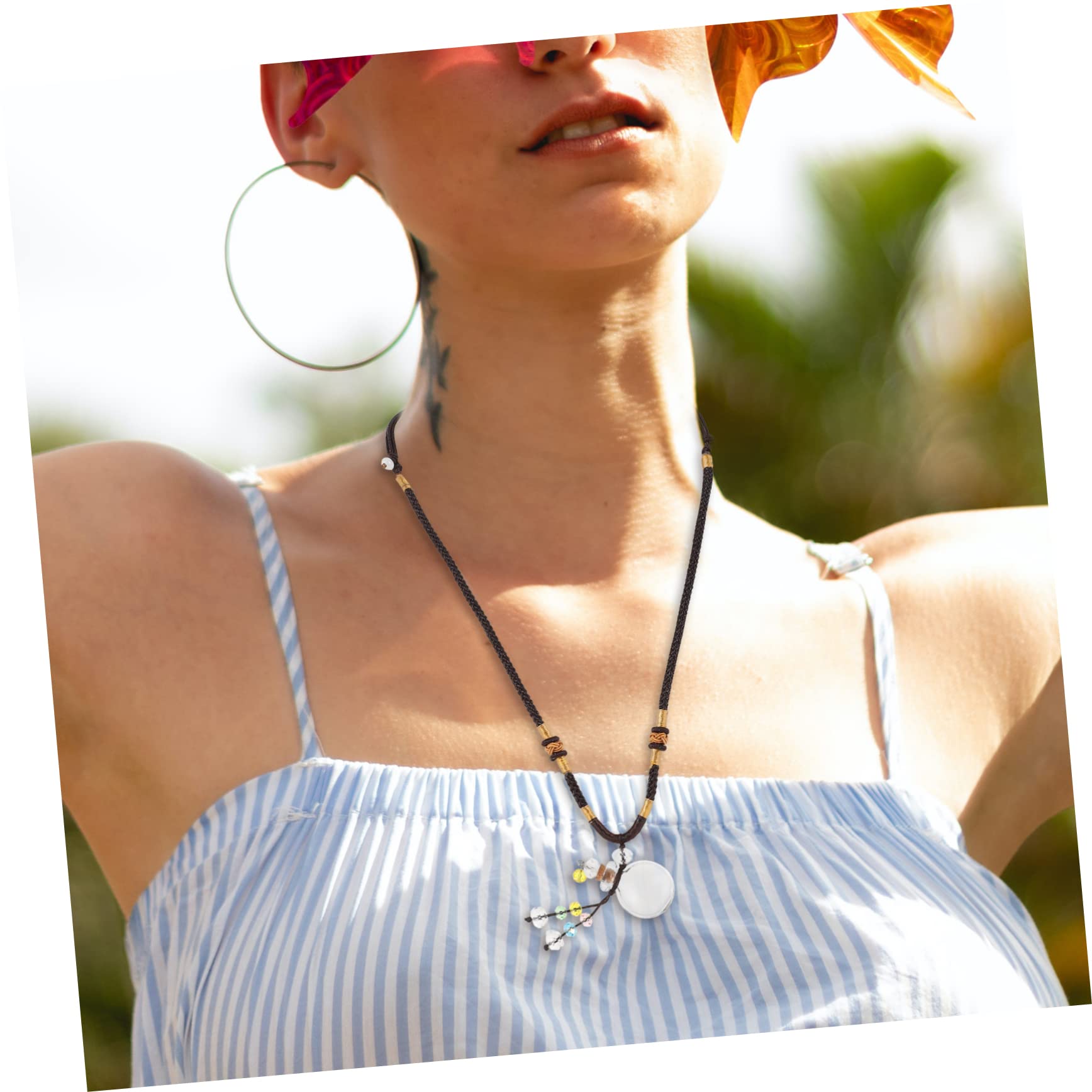 Minkissy 5-Piece Essential Oil Bottle Necklace Set - Glass Pendant Diffuser for Car & Personal Aromatherapy - DIY Charm Amulet for Relaxation, Stress Relief & Home Fragrance