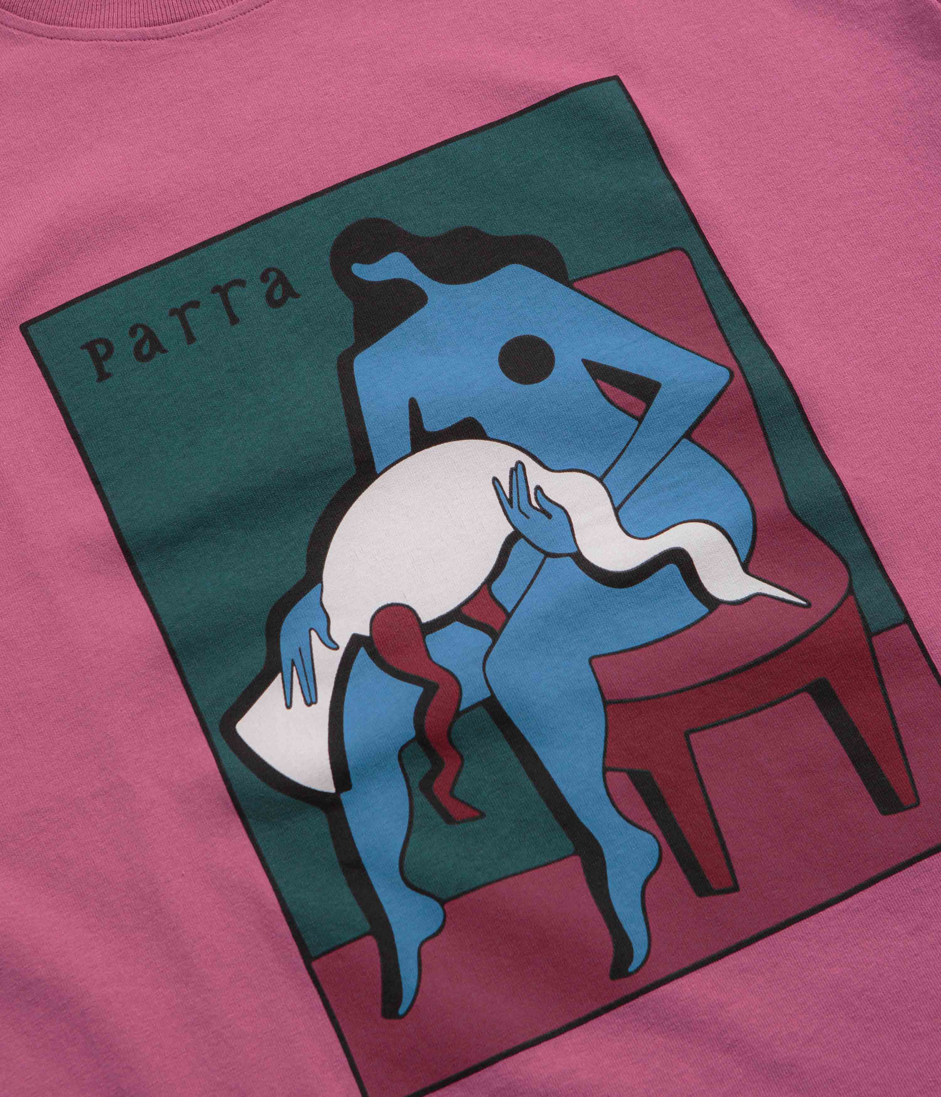 Parra My Dear Swan T-Shirt - Soft Pink Cotton Graphic Tee for Women | Casual Wear, Street Style & Everyday Outfits