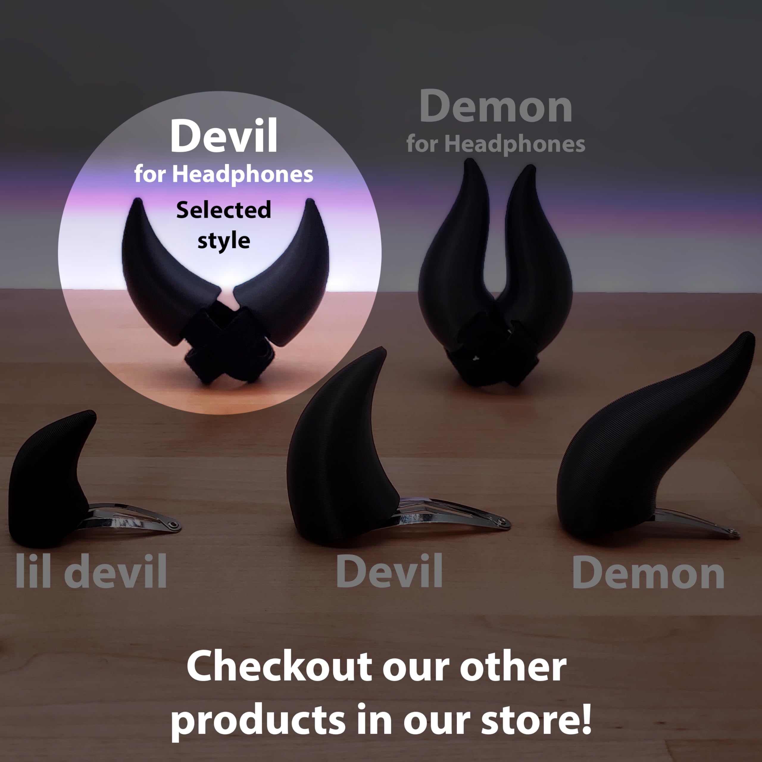 Black & White Striped Devil Horns Headband - Cute & Fun Headphone Accessory for Cosplay, Halloween, Music Festivals & Parties