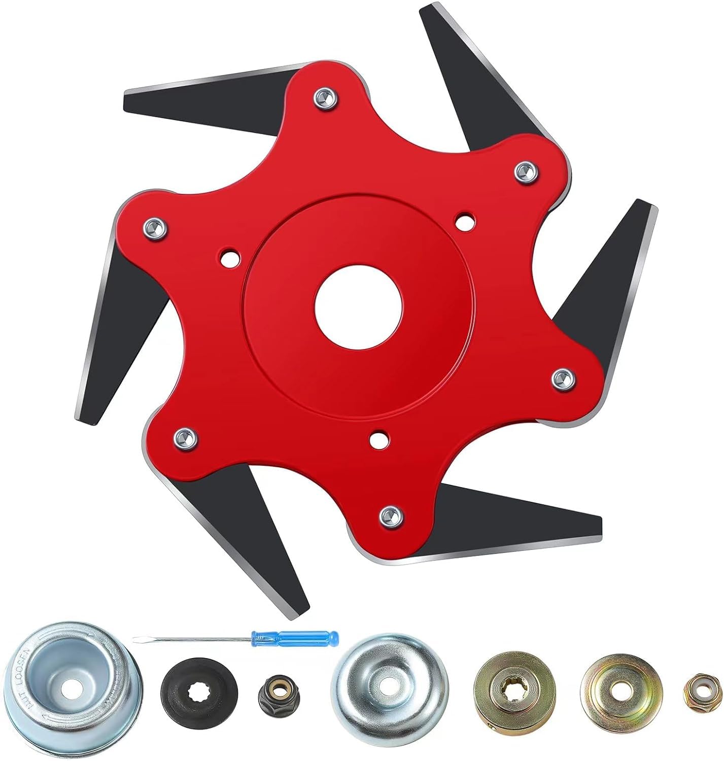 Universal 6-Blade Steel Trimmer Head Replacement - 65Mn Professional Lawn Mower Cutter with Razor Sharp Blades for Weed Eaters & String Trimmers | Perfect for Yard Maintenance, Landscaping & Garden Care