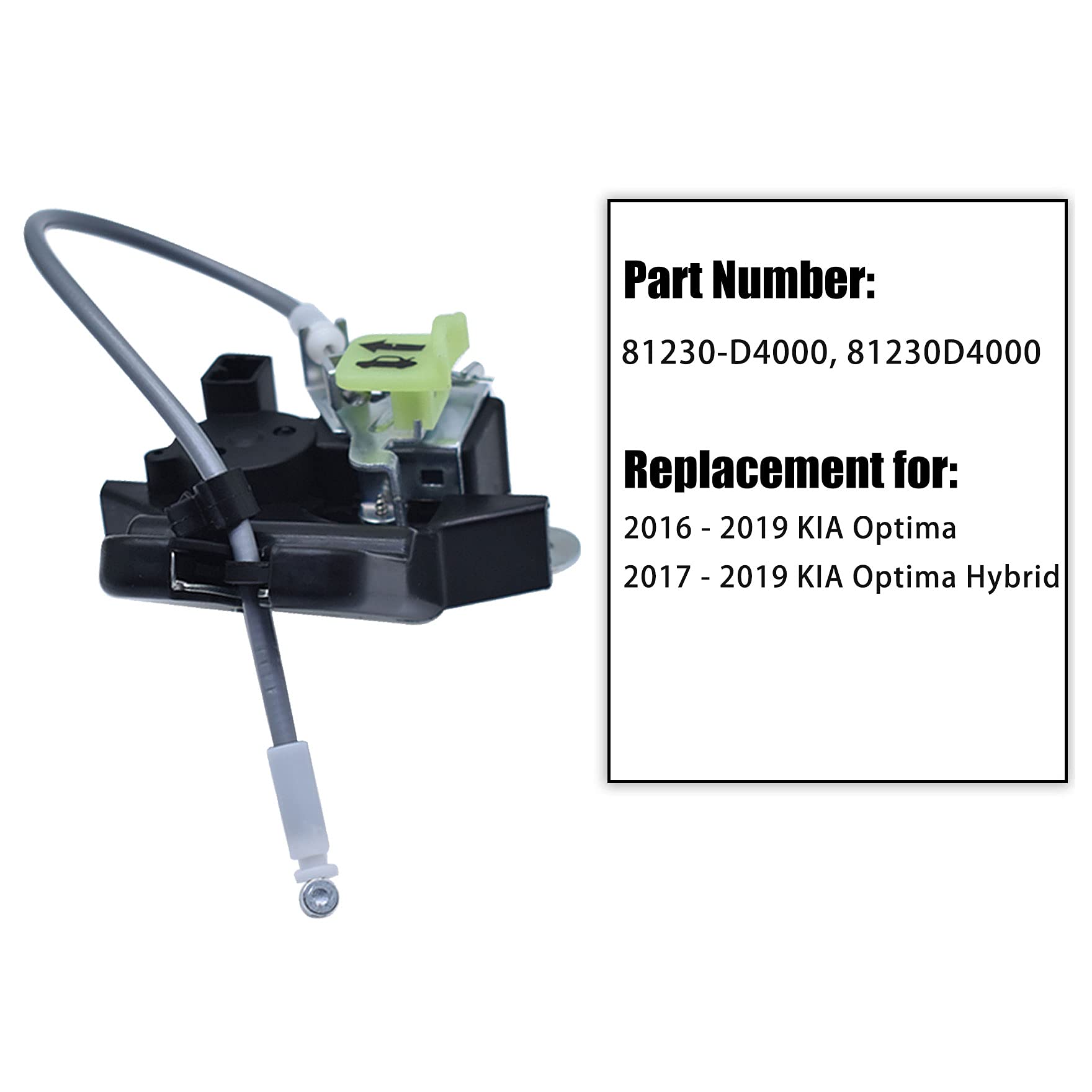 Replacement Tailgate Trunk Door Latch Lock Actuator Motor 81230D4000 for Kia Optima - Perfect for Car Door Repair & Maintenance