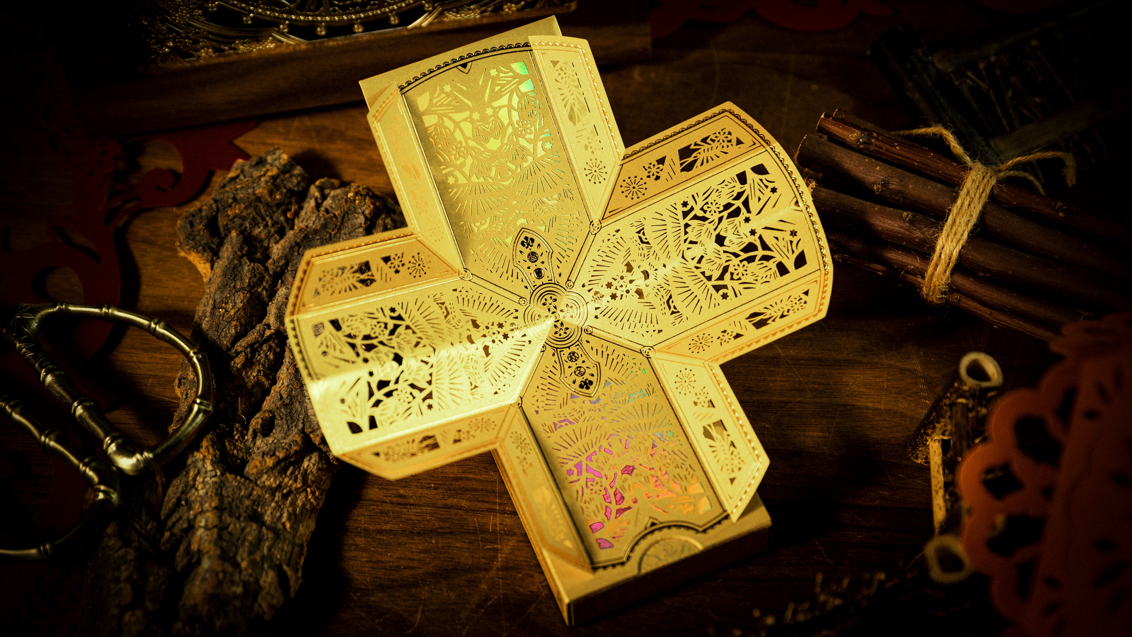 The Four Seasons Wooden Boxset Ark Playing Cards - Premium Collectible Deck for Card Games, Magic Tricks & Gifts | Perfect for Poker Nights, Game Parties & Holiday Presents