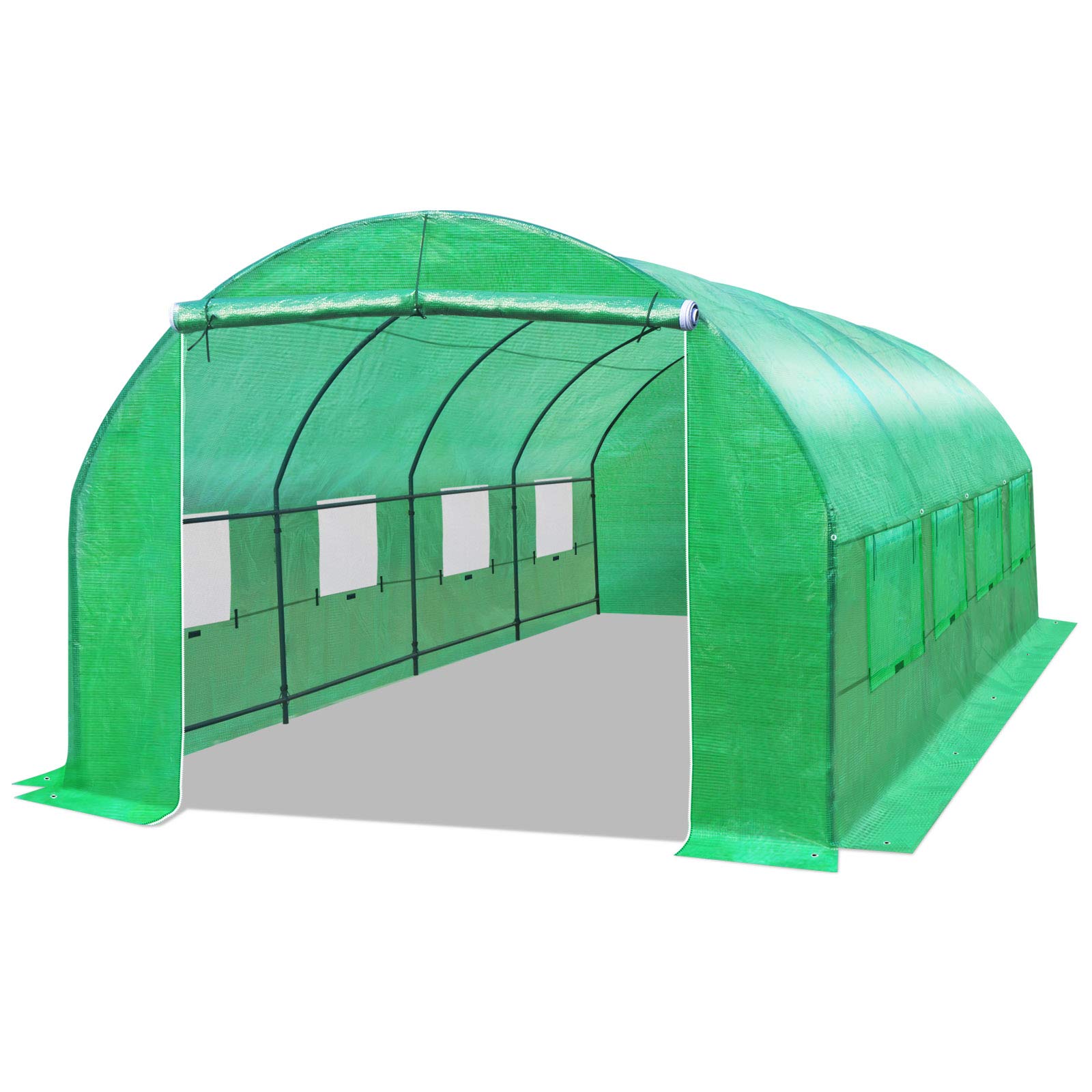 YardGrow 20' x 10' x 7' Large Walk-in Greenhouse for Outdoor Gardening - Heavy Duty Hot Greenhouse with Roll-up Windows & Zippered Door - Perfect for Growing Vegetables, Flowers & Plants Year-Round