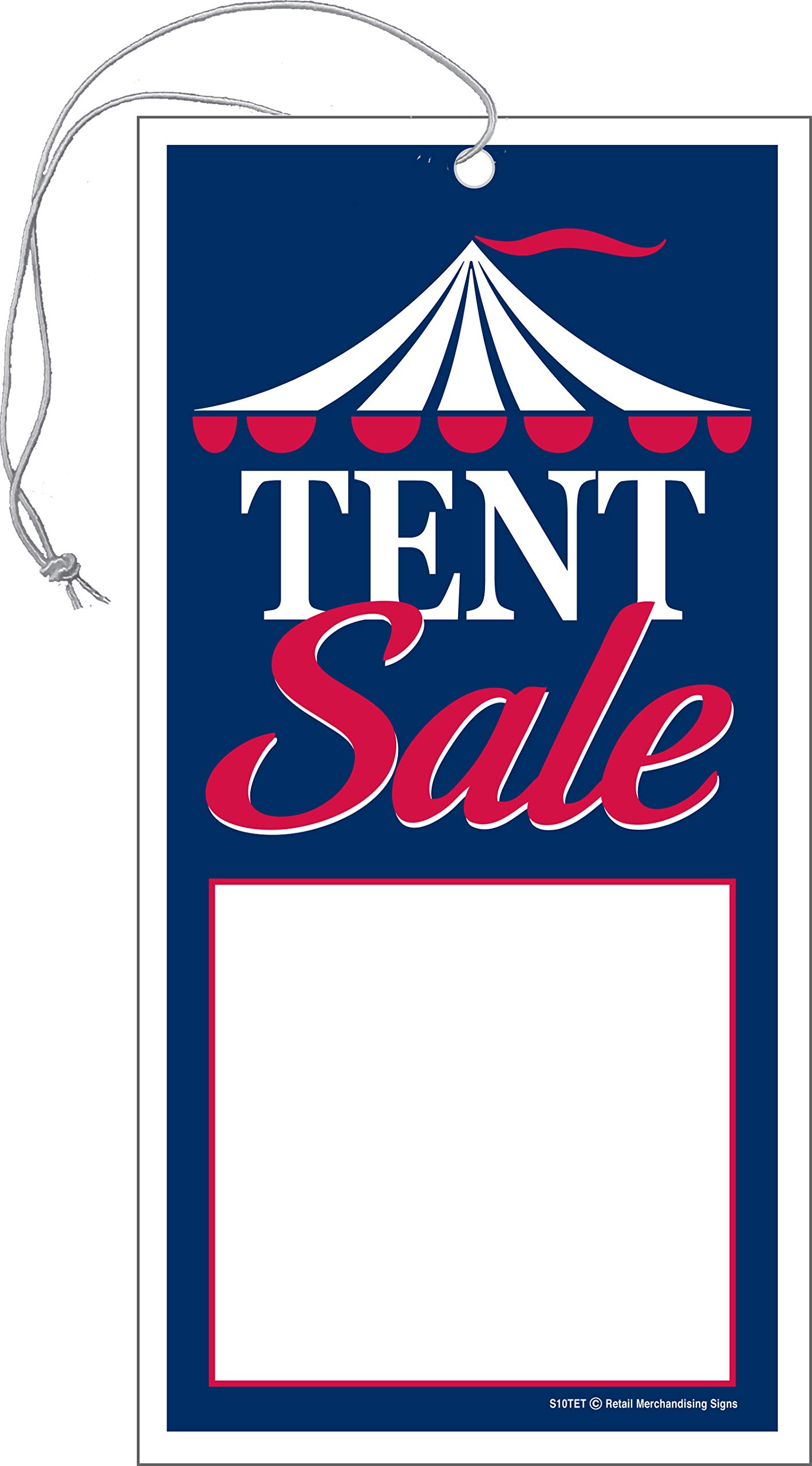Elastic Knotted Merchandise Hang Tags with Strings - 100 Pack (1 7/8