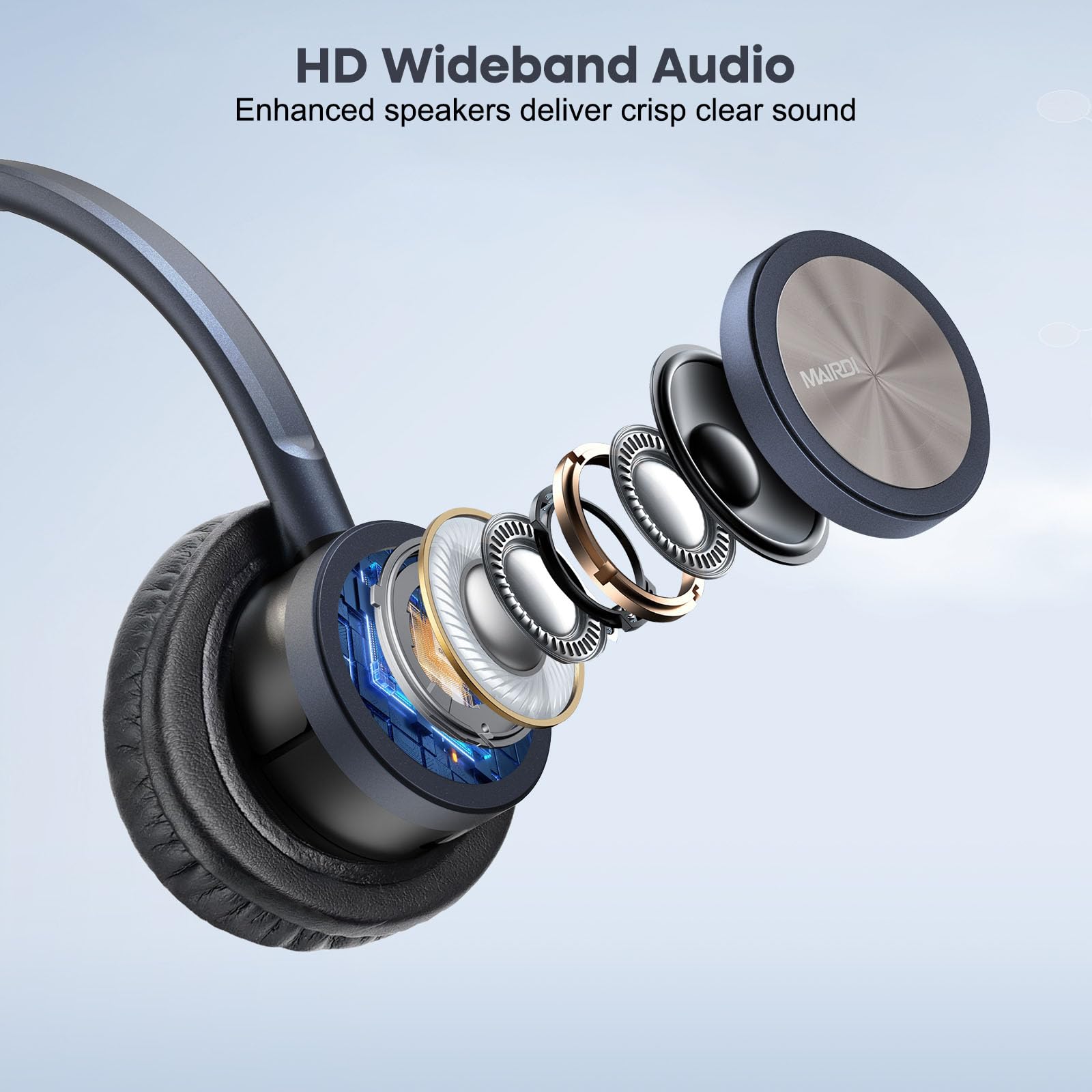 MAIRDI Noise Canceling Telephone Headset with Microphone - Binaural Office Headset with RJ9 Jack & 3.5mm Connector for Call Center, Desk Phone, Cell Phone, PC & Laptop - Compatible with Cisco 7941 7965 6941 7861 8811 8961 - Perfect for Remote Work, Customer Service & Business Calls