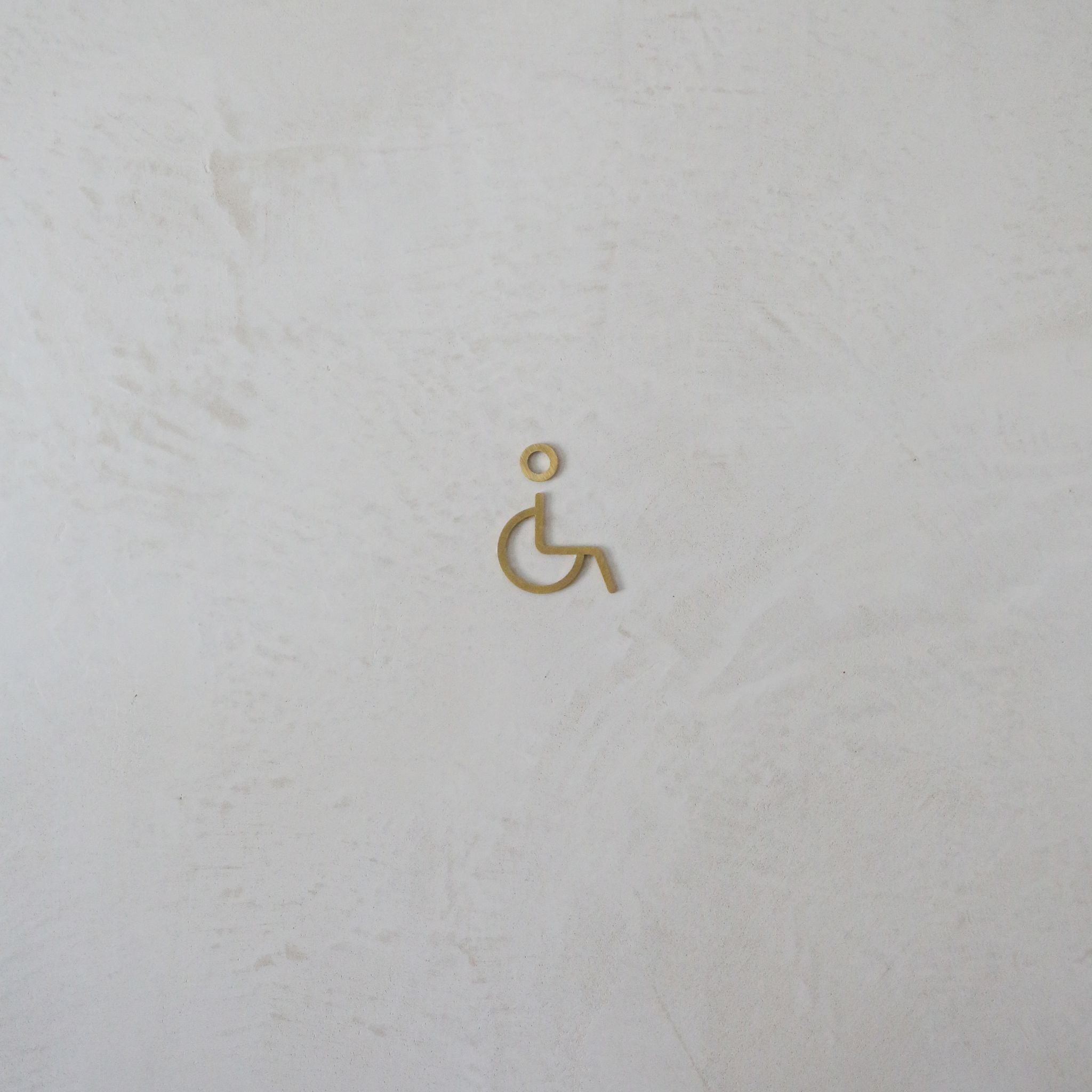 DESIGNSTUFF ADA Compliant Brushed Brass Restroom Sign - Durable & Stylish Bathroom Signage for Commercial & Public Spaces
