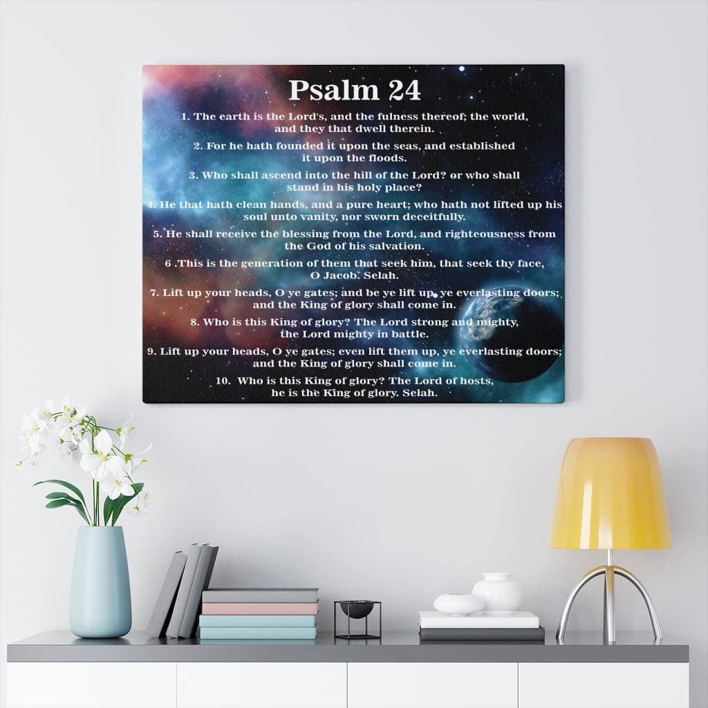 Bible Verse Canvas Wall Art - Psalm 24 Christ is King Christian Home Decor for Living Room, Bedroom & Church | Inspirational Scripture Gift for Weddings, Baptisms & Religious Occasions