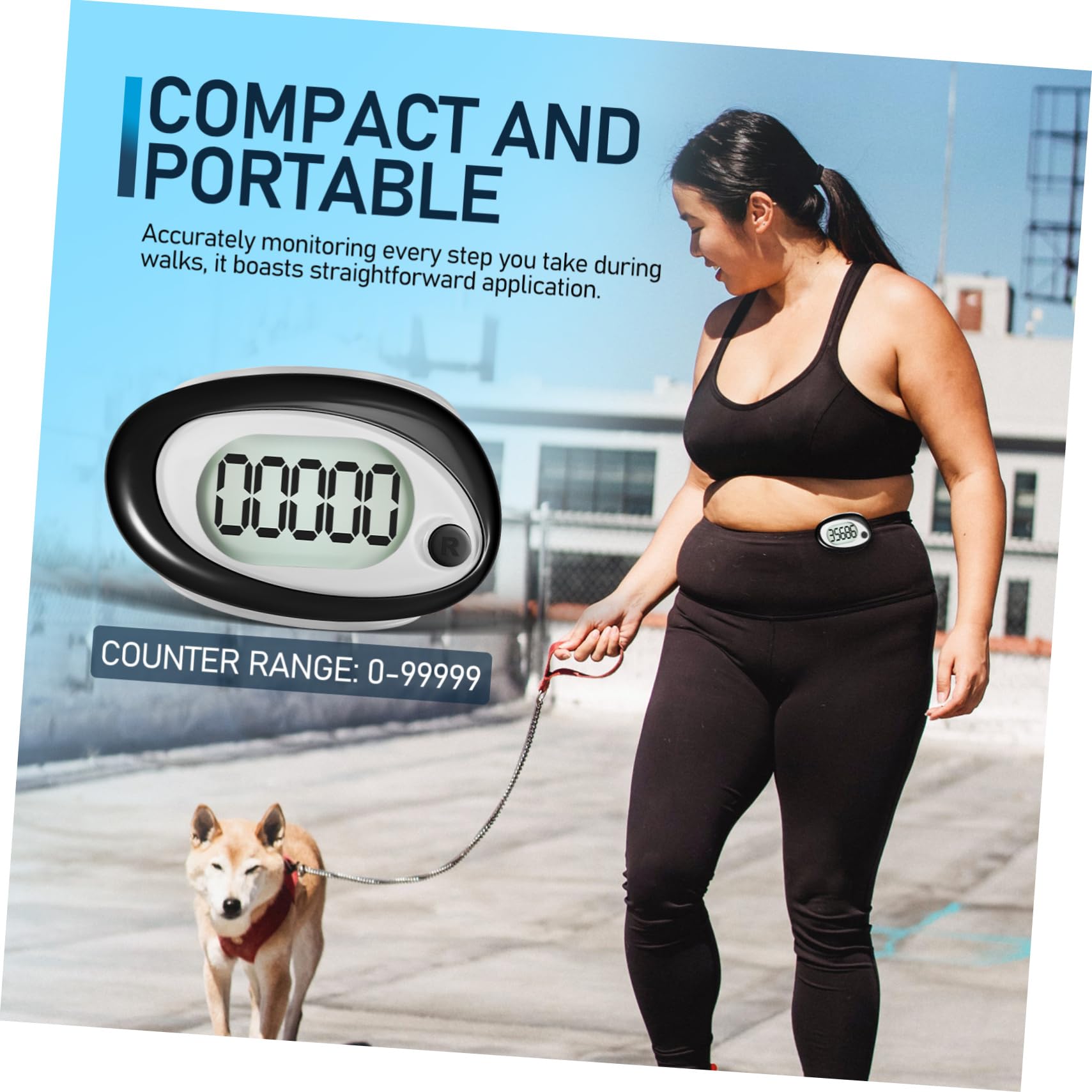 WOONEKY 3D Step Counter - Clip On Portable Pedometer with Lanyard for Walking, Running & Fitness Tracking | Perfect for Hikers, Joggers and Daily Activity Monitoring