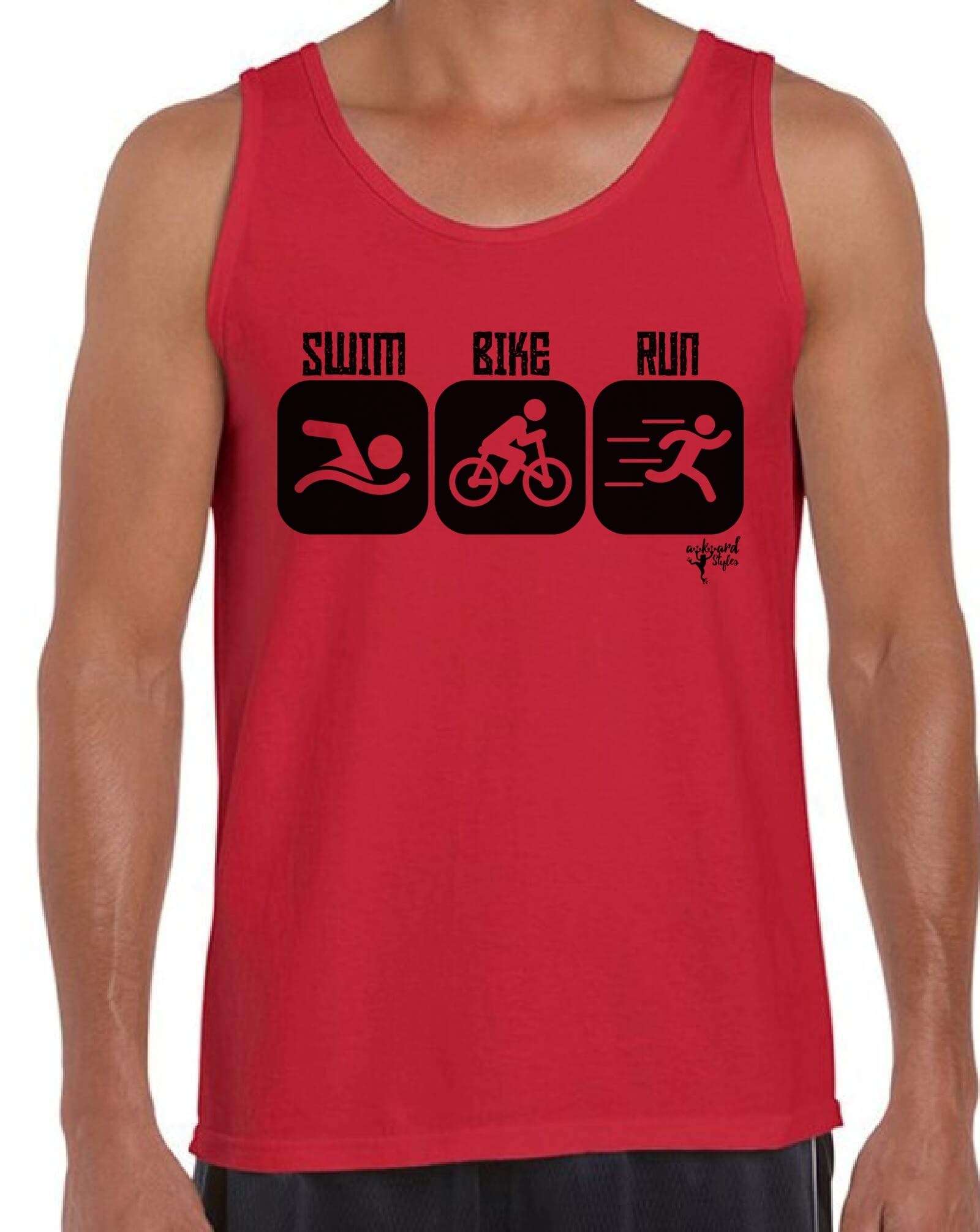 Men's Triathlon Tank Top - Quick Dry Breathable Swim Bike Run Shirt for Training & Racing | Perfect for Triathletes, Cyclists & Runners | Black Performance Athletic Wear