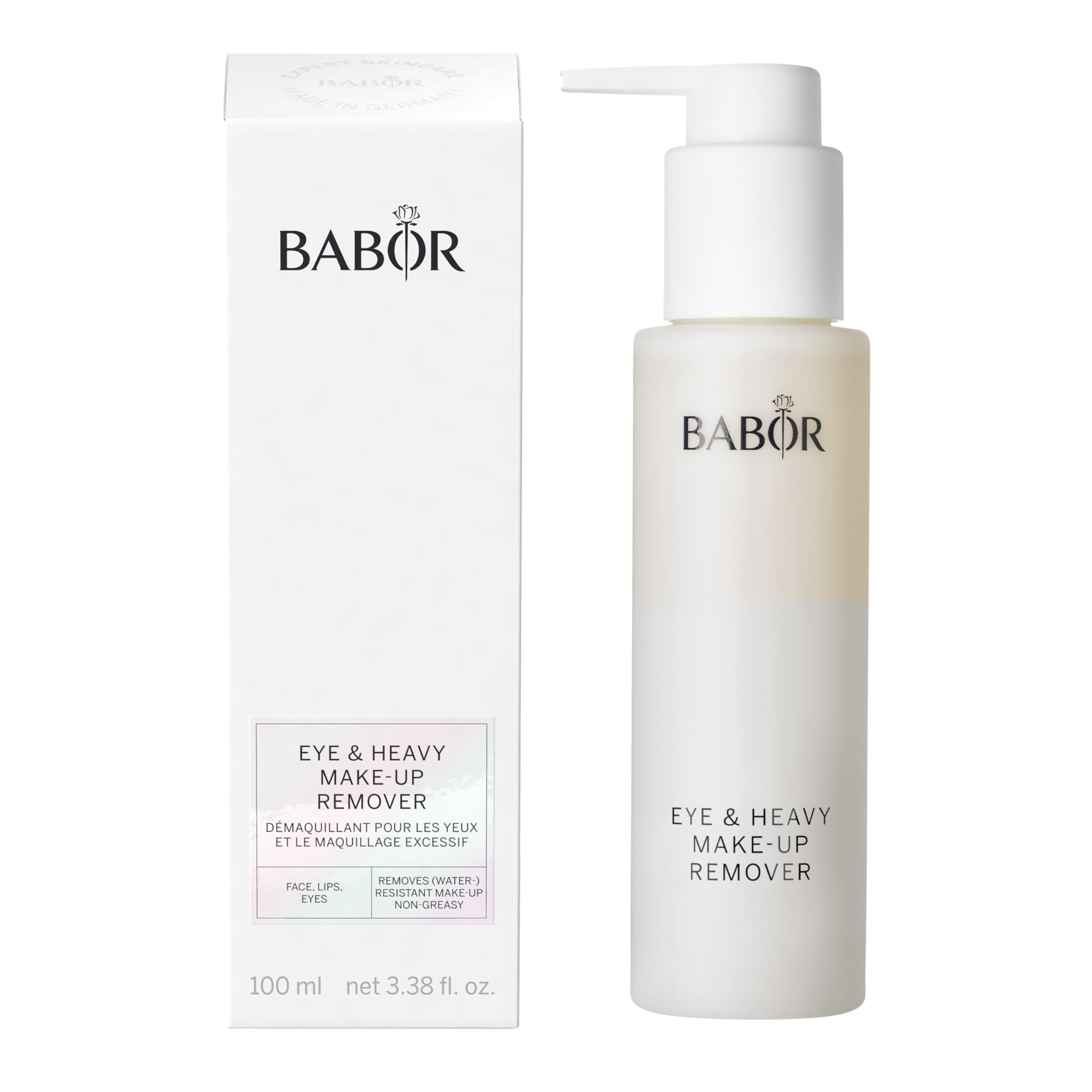 BABOR Gentle Eye Makeup Remover with Vitamin B & Aloe Vera - Contact Lens Safe, Lash Extension & Waterproof Mascara Friendly - Oil-Free, Non-Greasy Formula for Sensitive Eyes | Perfect for Nightly Cleansing & Pre-Makeup Prep