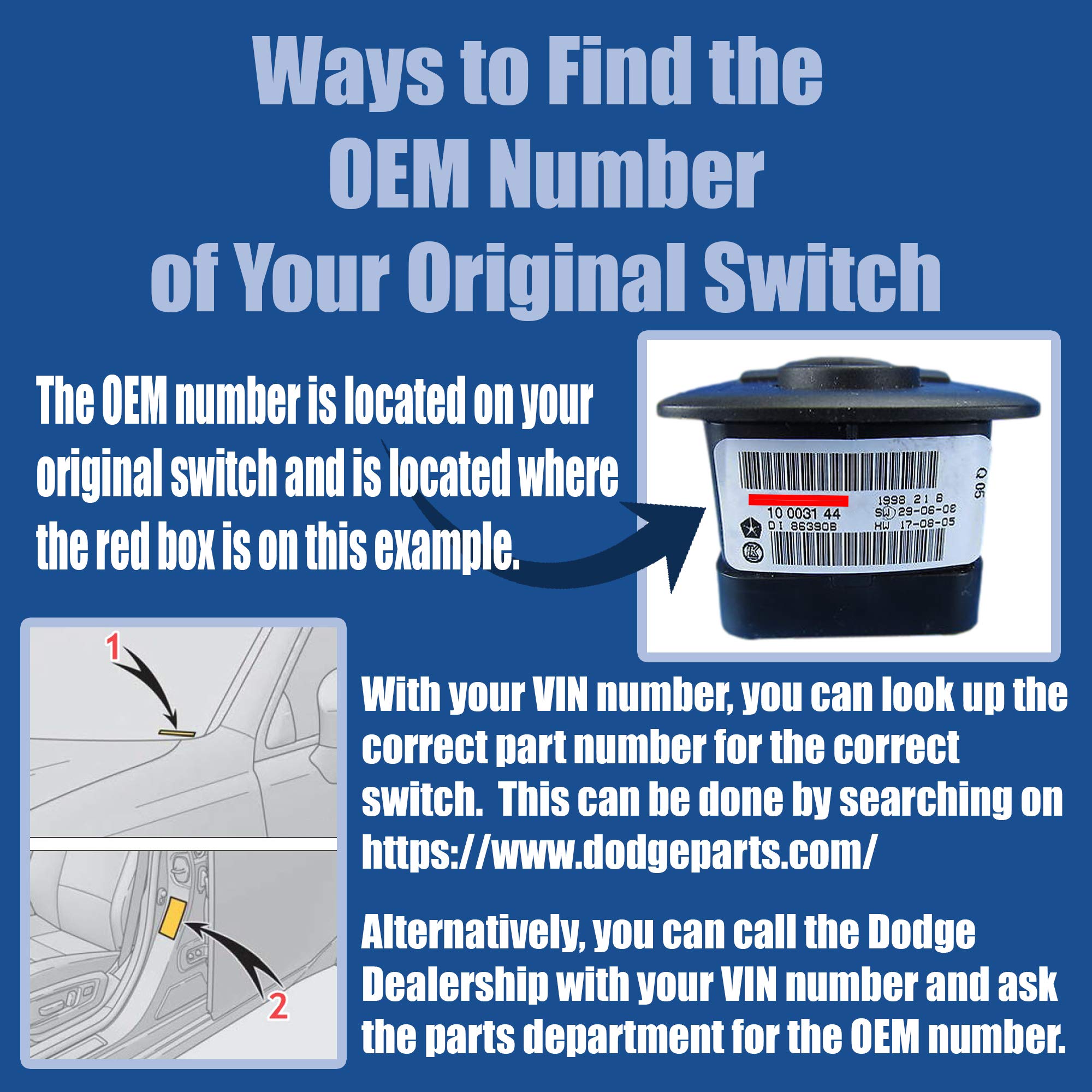SWITCHDOCTOR Window Master Switch Compatible with 2008-2011 Jeep Grand Cherokee - Power Window Control Replacement for Driver Side - Perfect for Off-Roading & Daily Commuting