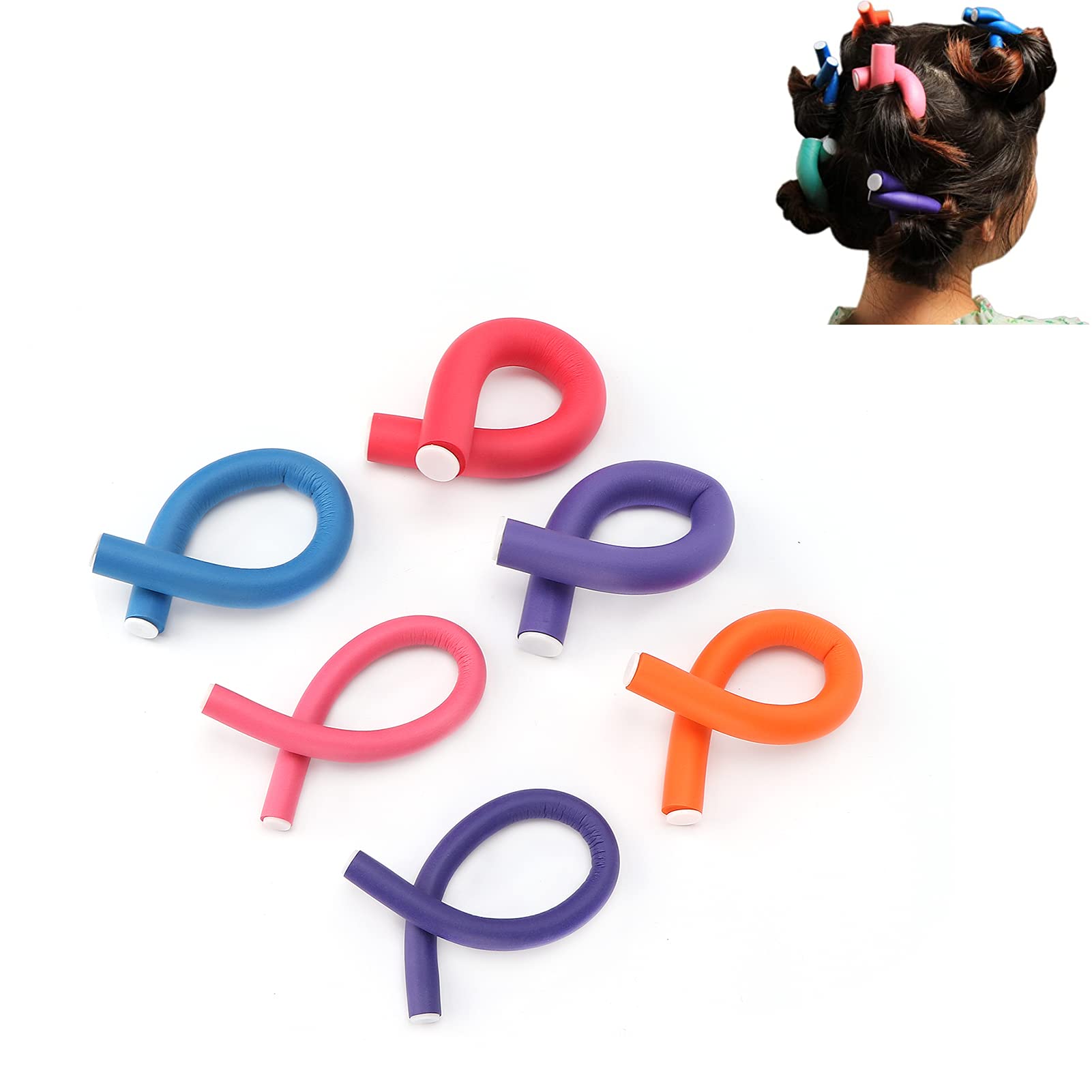 Soft Bendy Hair Rollers - No Heat Hair Curlers for All Hair Types | Easy to Use, Lightweight & Damage-Free | Perfect for Overnight Styling, Travel & Everyday Use
