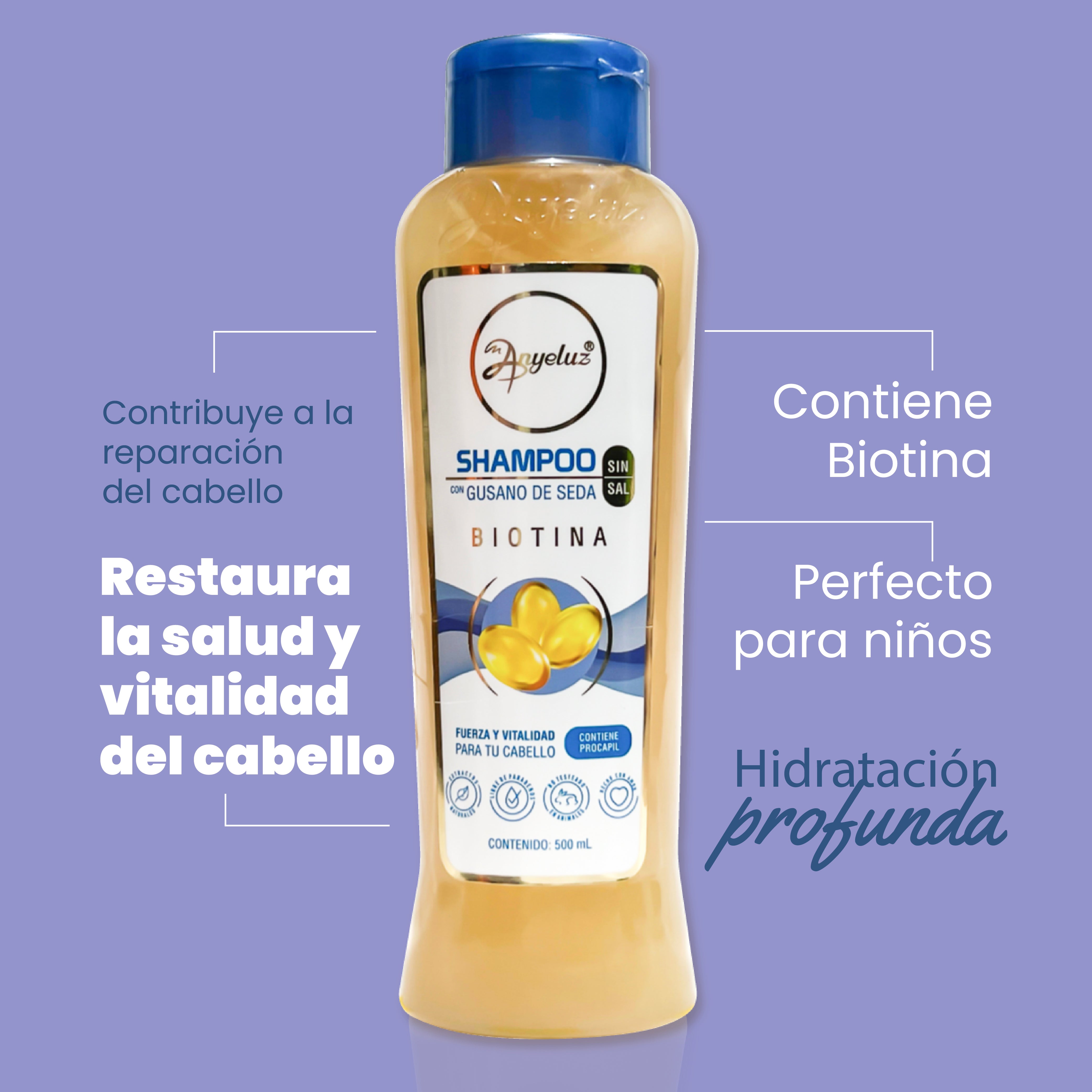 Anyeluz Silk Worm Shampoo - Natural Hair Repair & Shine - Perfect for Dry, Damaged & Frizzy Hair - Salon Quality at Home