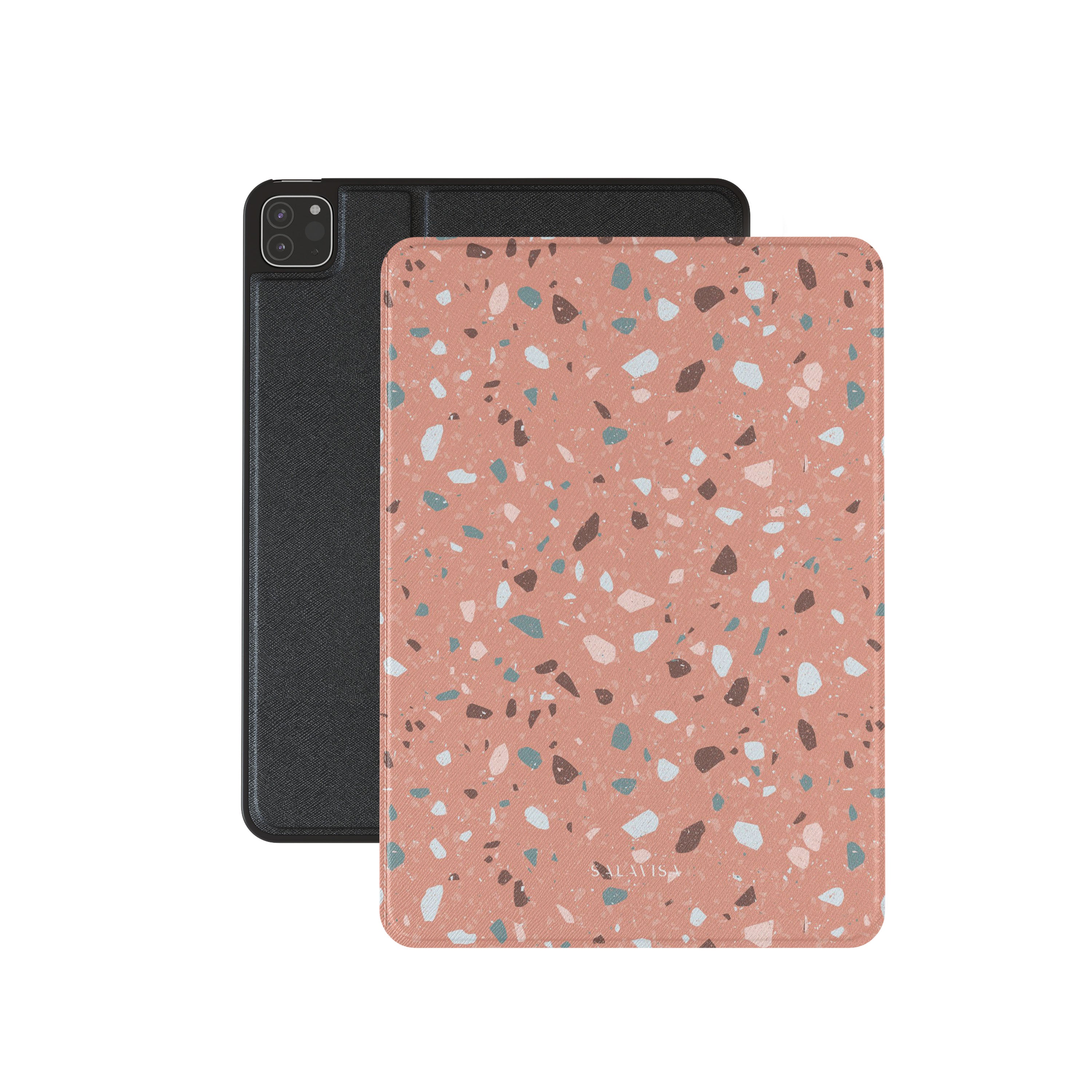 Pinky Terrazzo iPad Case - Durable Protective Cover for iPad Pro/Air/Mini - Stylish Marble Design - Perfect for Work, School & Travel