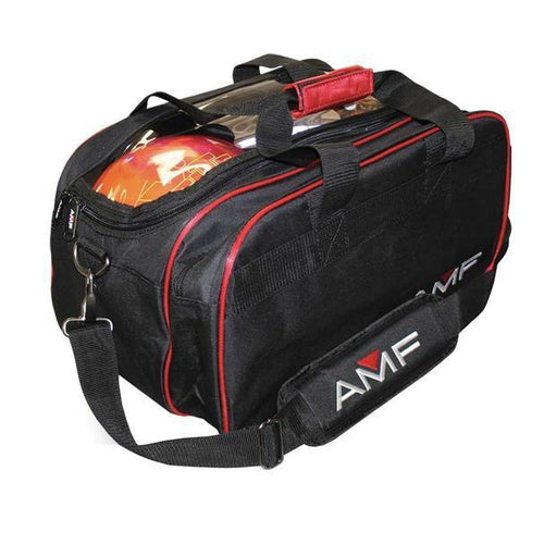 AMF Team Double Tote with Shoes - Black Red Bowling Bag for Women & Men - Perfect for Bowling Alley, Gym, Sports & Travel Accessories