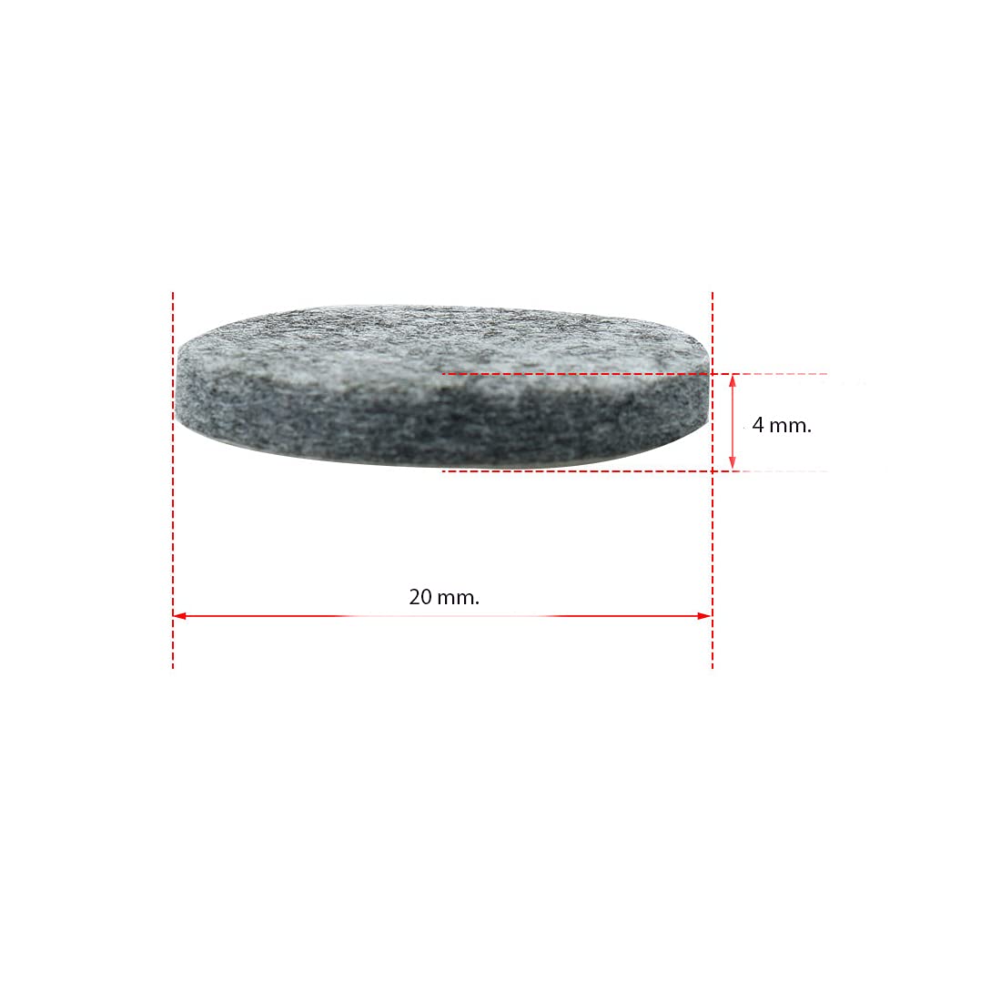 Non-Scratch Heavy Duty Round Furniture Felt Pads - 20mm Self Adhesive Leg Protectors for Hardwood Floors & Tile (12-Pack, Dark Grey) - Perfect for Chairs, Tables & Sofas to Prevent Scratches & Noise