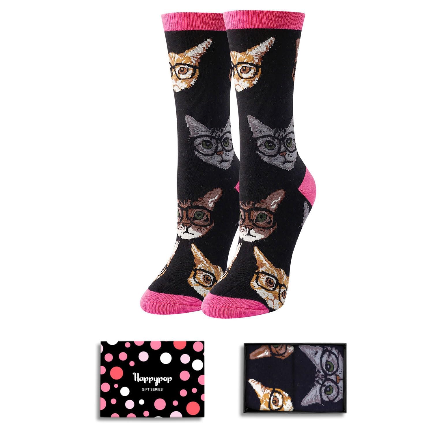 Funny Cat Socks for Women - Cute Novelty Cat Lover Gifts for Mom, Girls & Cat Enthusiasts - Perfect for Birthdays, Christmas & Casual Wear