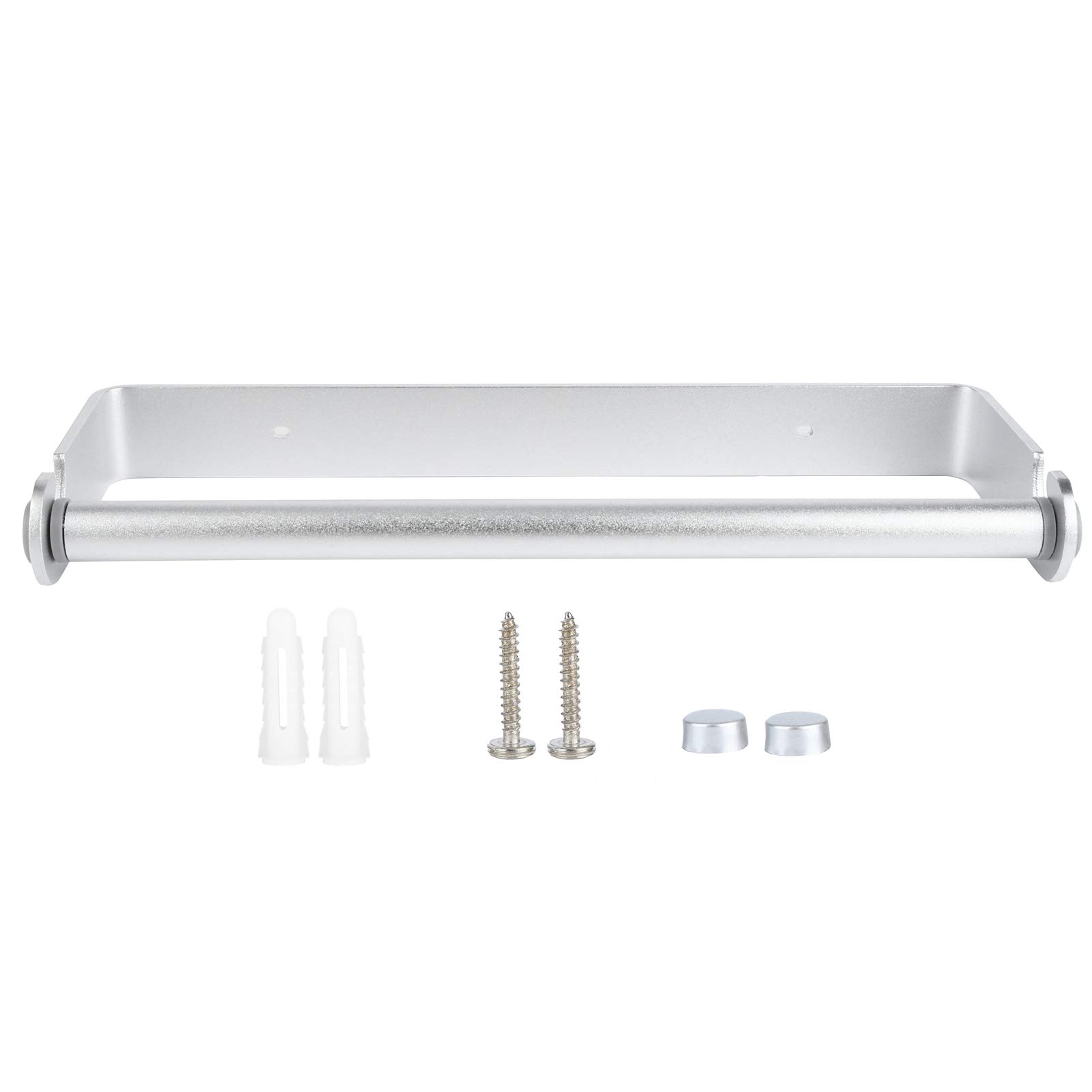 Stainless Steel Wall Mounted Paper Towel Holder & Plastic Wrap Dispenser - Kitchen & Bathroom Organizer for Easy Access (Silver) - Perfect for Countertop & Under Cabinet Storage