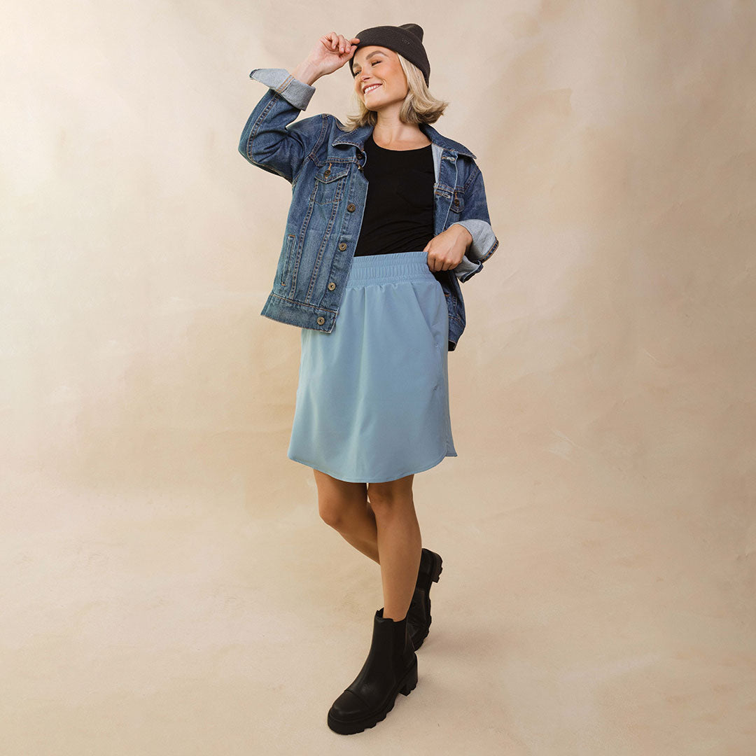 Club Skirt for Women - Dusk Blue A-Line Mini Skirt | Party, Night Out, Casual Wear