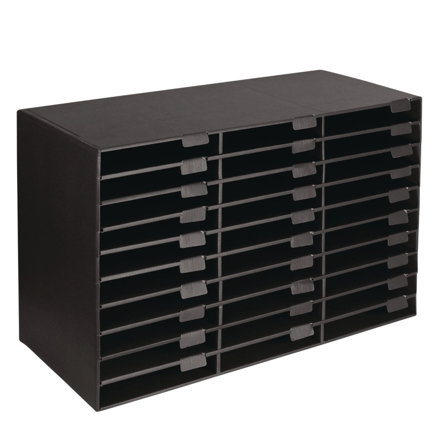AdirOffice 30-Section Letter Size File Organizer - Black Literature Classroom Organizer (32