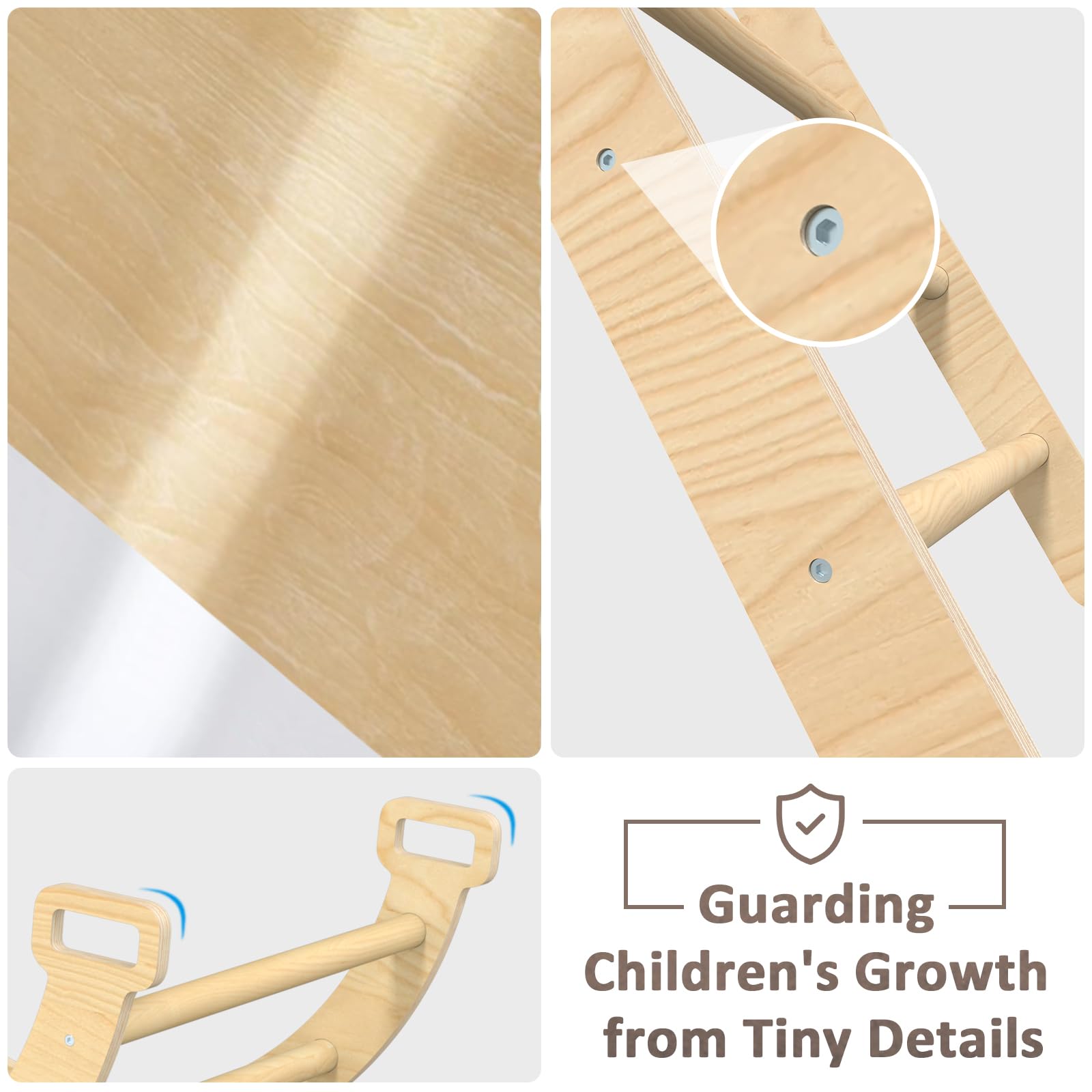 5 in 1 Pikler Triangle Set - Montessori Foldable Climbing Toys for Toddlers 1-7 Years | Kids Indoor Play Gym with Ramp, Arch Rocker & Triangle | Perfect for Home Playroom, Daycare & Preschool Development Activities