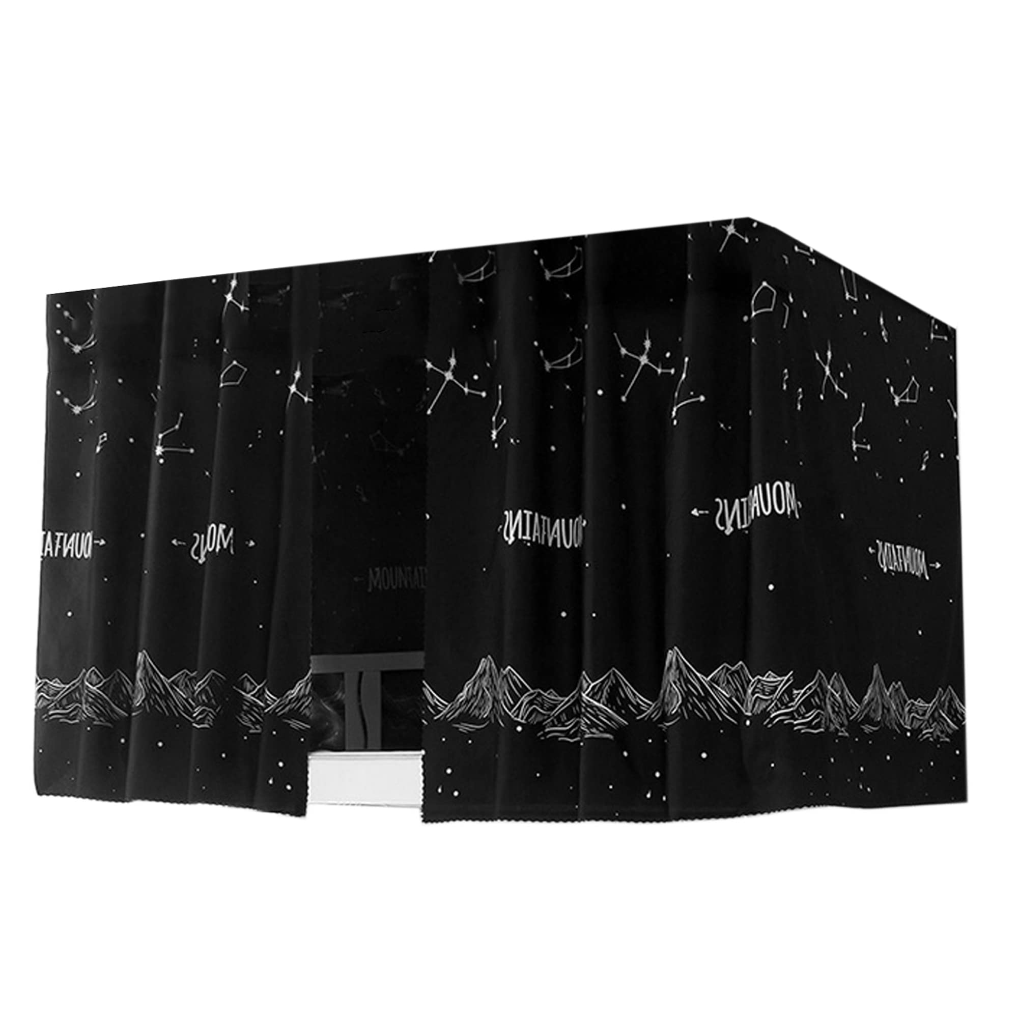 3-Piece Blackout Bed Canopy for College Dorm Bunk Beds - Privacy Curtains, Mosquito Net & Dustproof Shade for Single Bed Tent (Black) - Perfect for Student Dorm Rooms, Sleep Pods & Privacy Spaces