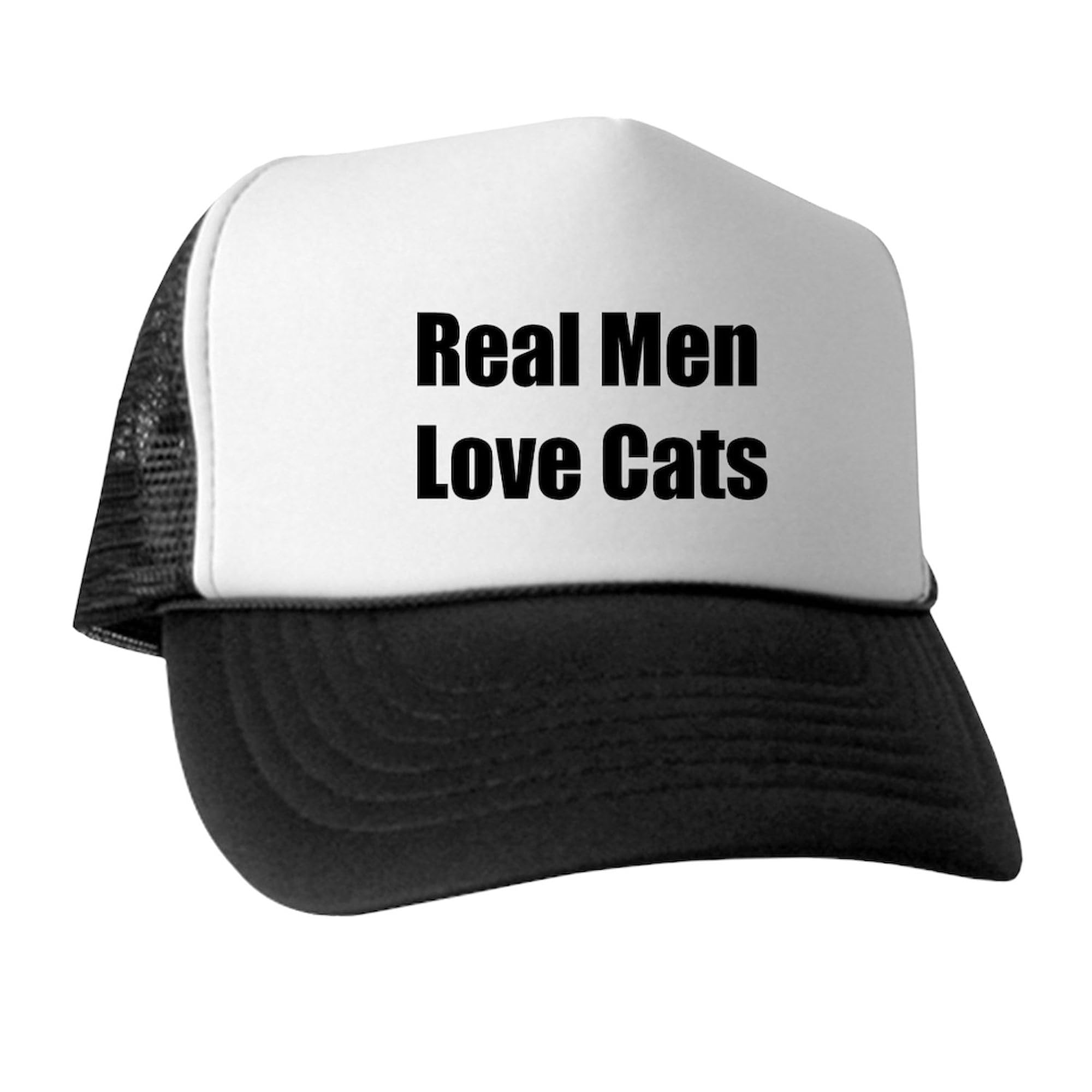 Real Men Love Cats Trucker Hat - Adjustable Snapback Cap for Men - Perfect for Casual Wear, Outdoor Activities & Cat Lovers