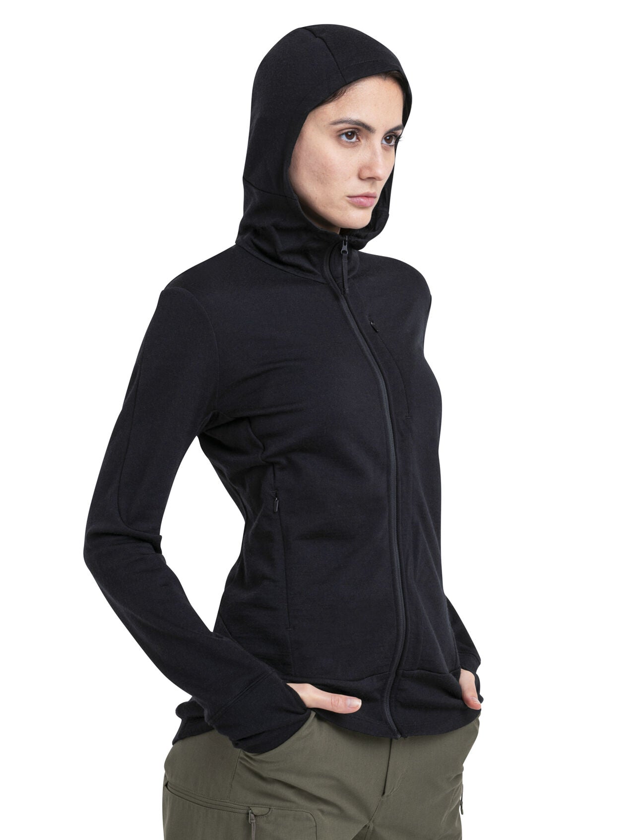 Icebreaker Quantum IV LS Zip Hoodie for Women - Merino Wool Base Layer for Hiking, Skiing & Outdoor Adventures