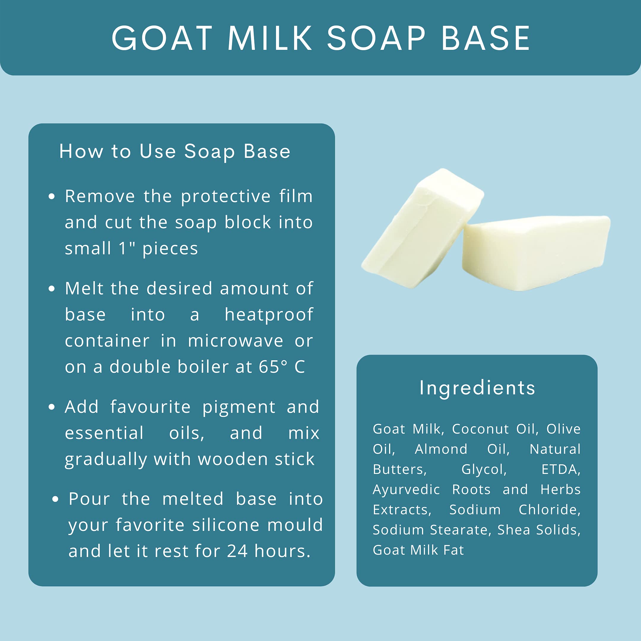 VEDANUM Goat Milk Ultra Premium Melt and Pour Soap Base for Soap Making - 500g (Sulfate & Paraben Free, Natural Skincare) - Perfect for DIY Soap Crafting, Gift Making, and Sensitive Skin Care