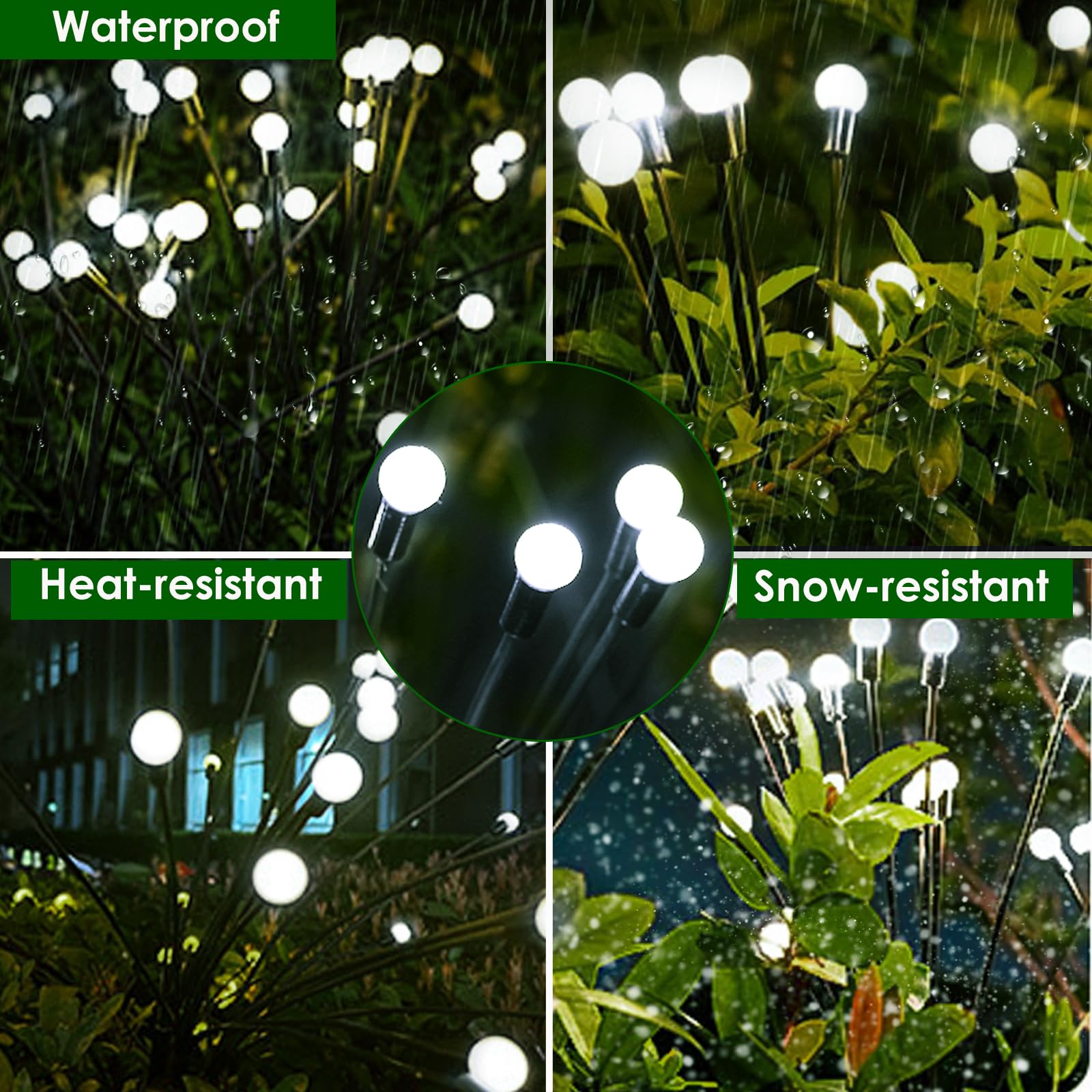 Upgraded Solar Garden Lights 6 Pack - Waterproof Outdoor Fairy Lights for Patio Pathway Wedding Decor (Cool White) - Perfect for Yard & Garden Lighting