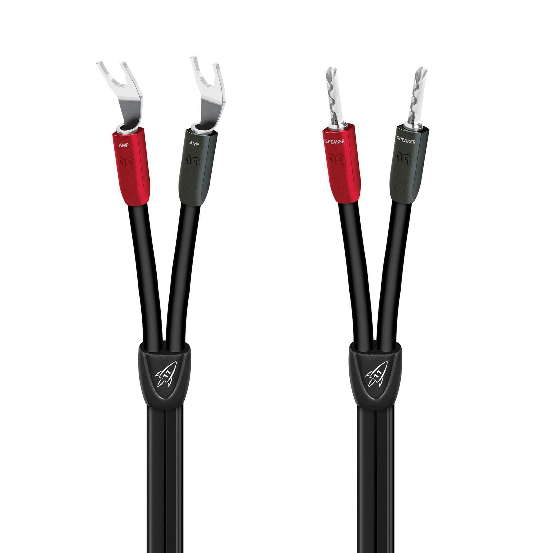 AudioQuest Rocket 11 High-Performance Speaker Cables - Premium Oxygen-Free Copper Conductors for Crystal Clear Audio - Perfect for Home Theater Systems & Hi-Fi Speakers
