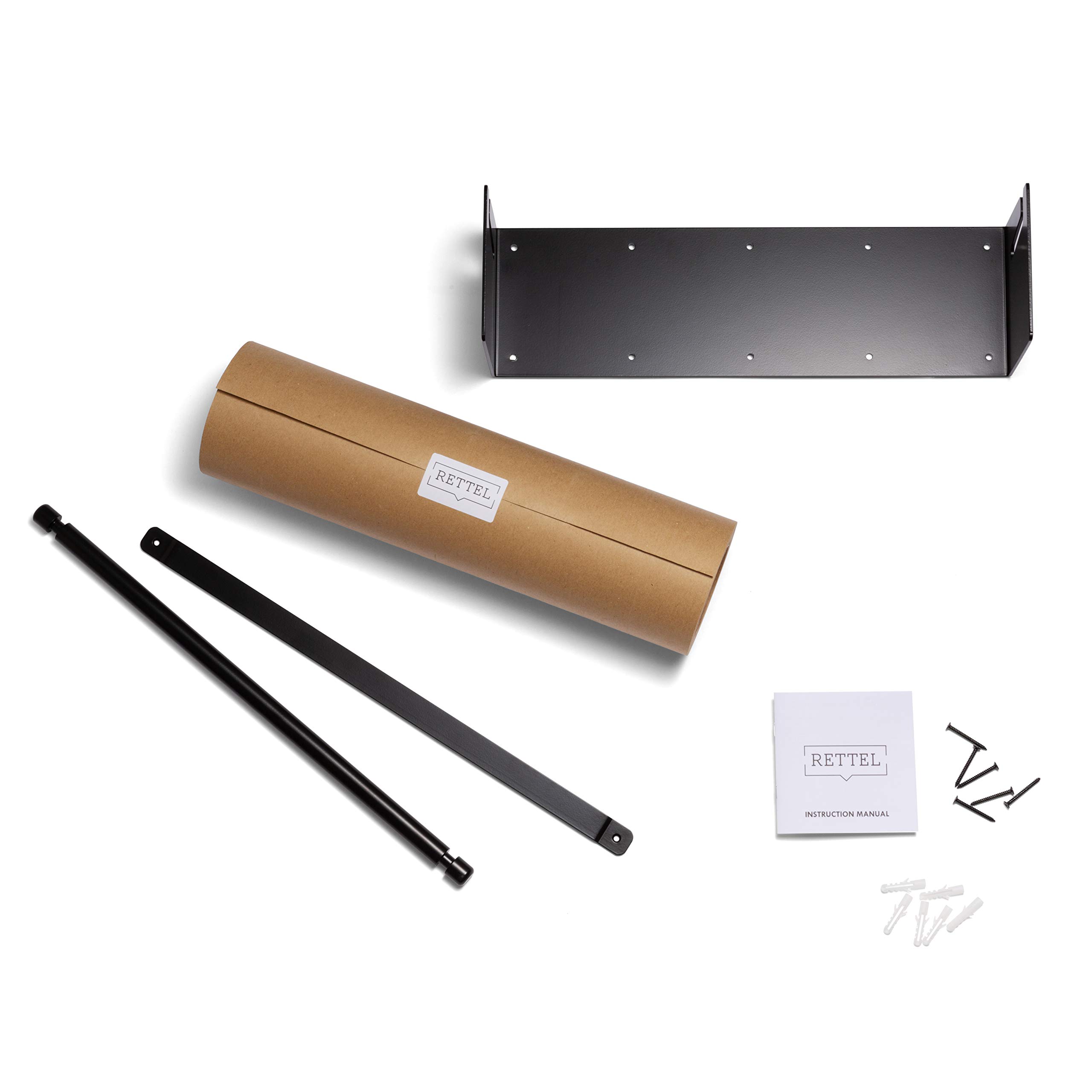 Roller Kraft Paper Roll Display - 18 Inch Black Wall Decor for Kitchen & Farmhouse - Includes 1 Kraft Paper Roll - Perfect for Art Walls, Memo Boards & Creative DIY Projects