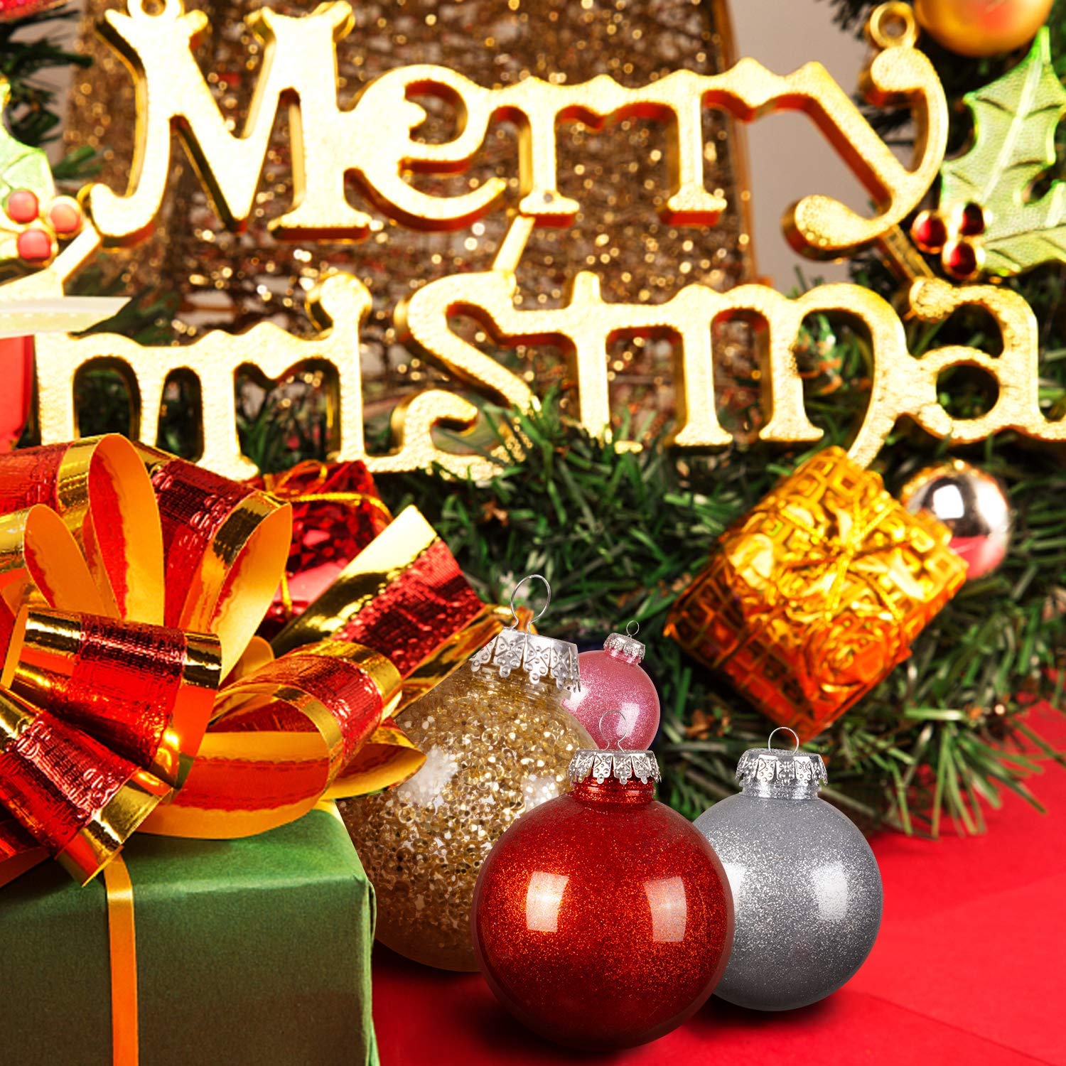 24 Pcs Christmas Ornaments Set - 4 Styles Shatterproof Tree Balls for Holiday Decor