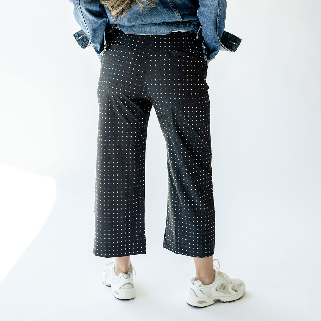 Audrey Wide Leg Pants with Polka Dot Print - Stylish High Waisted Palazzo Pants for Women | Perfect for Office, Casual Outings & Special Occasions