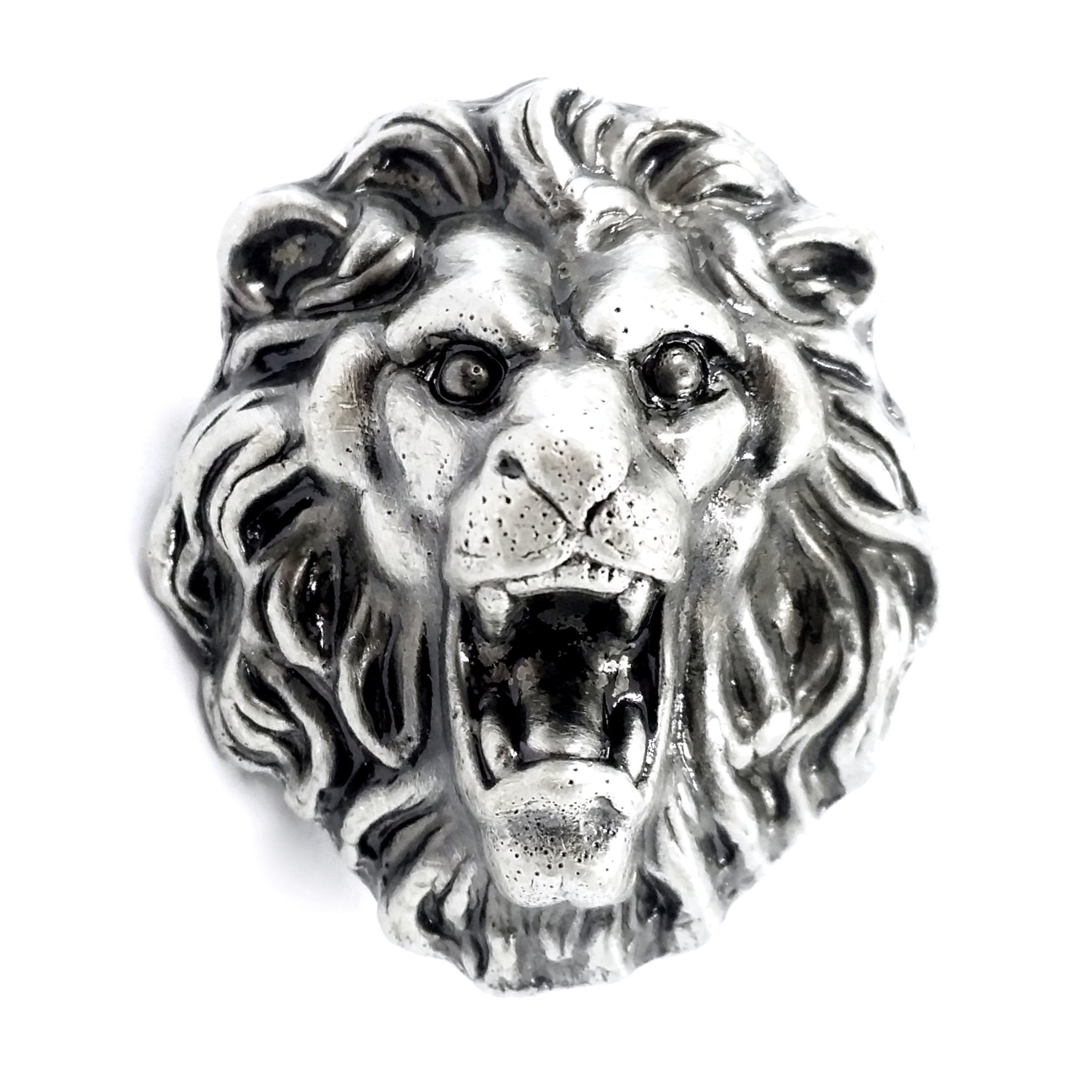 Vintage Pewter Cabinet Pulls - Antique Silver Lion Knob Drawer Handles for Dressers & Cupboards (1 Piece) | Perfect for Farmhouse, Rustic & Victorian Style Home Decor