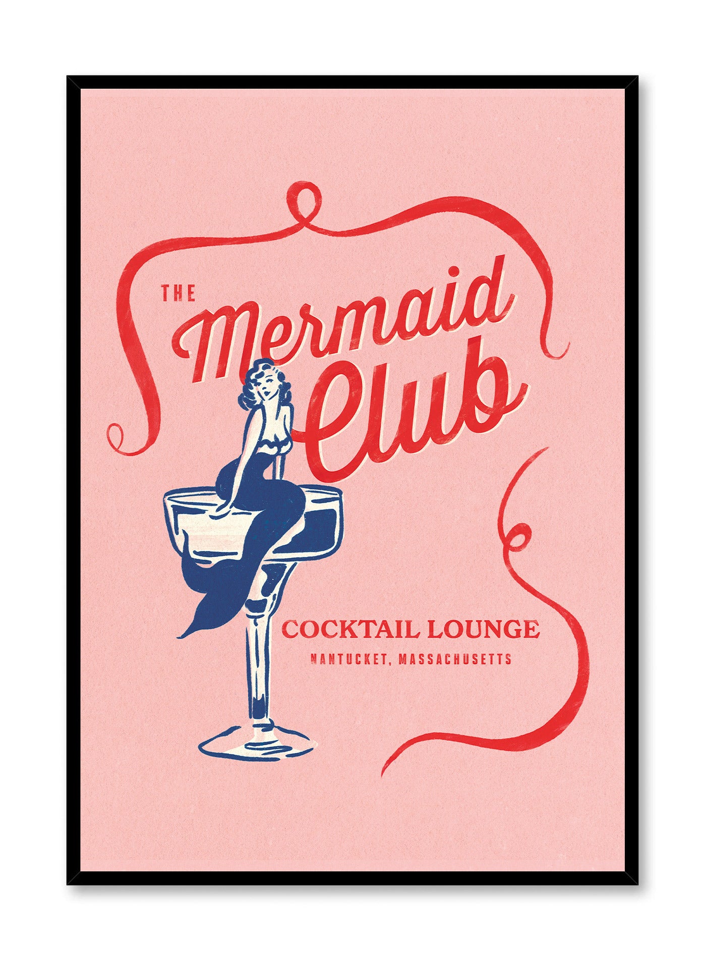 Mermaid Club Poster - Beautiful Mermaid Wall Art for Kids Room, Bedroom, and Nursery Decor - Perfect for Birthday Parties and Themed Events