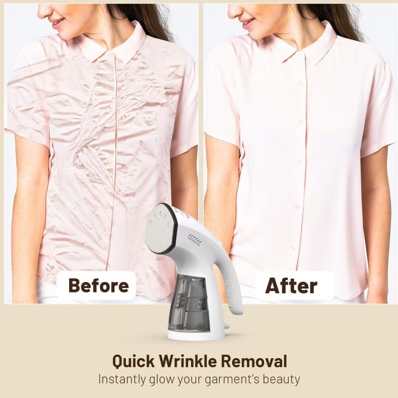 Best Handheld Clothes Steamer - Portable Garment Steamer for Travel & Home Use - Quick Wrinkle Remover for Shirts, Dresses & Suits - Perfect for Business Trips & Daily Outfits