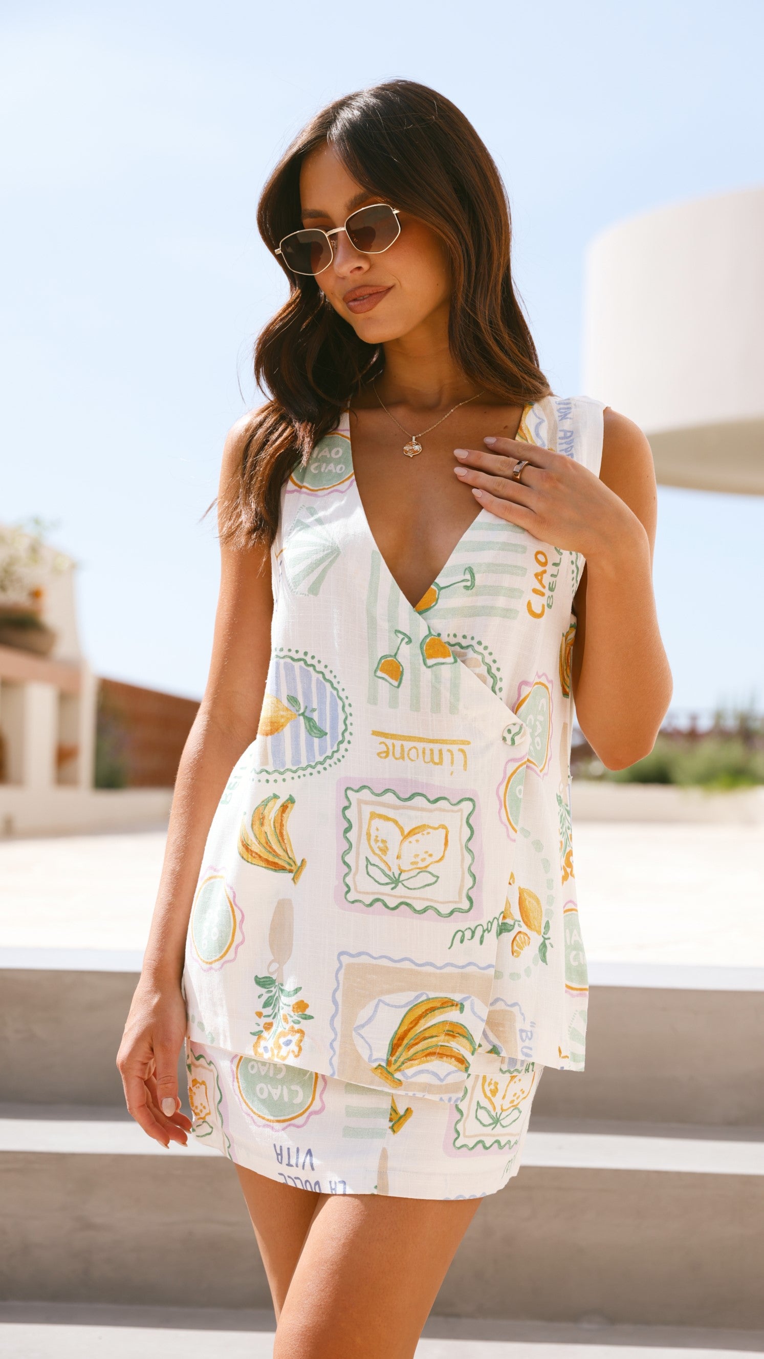 Dolce Vita Print Ariel Top - Women's Fashion Flowy Blouse for Casual Wear & Summer Outfits