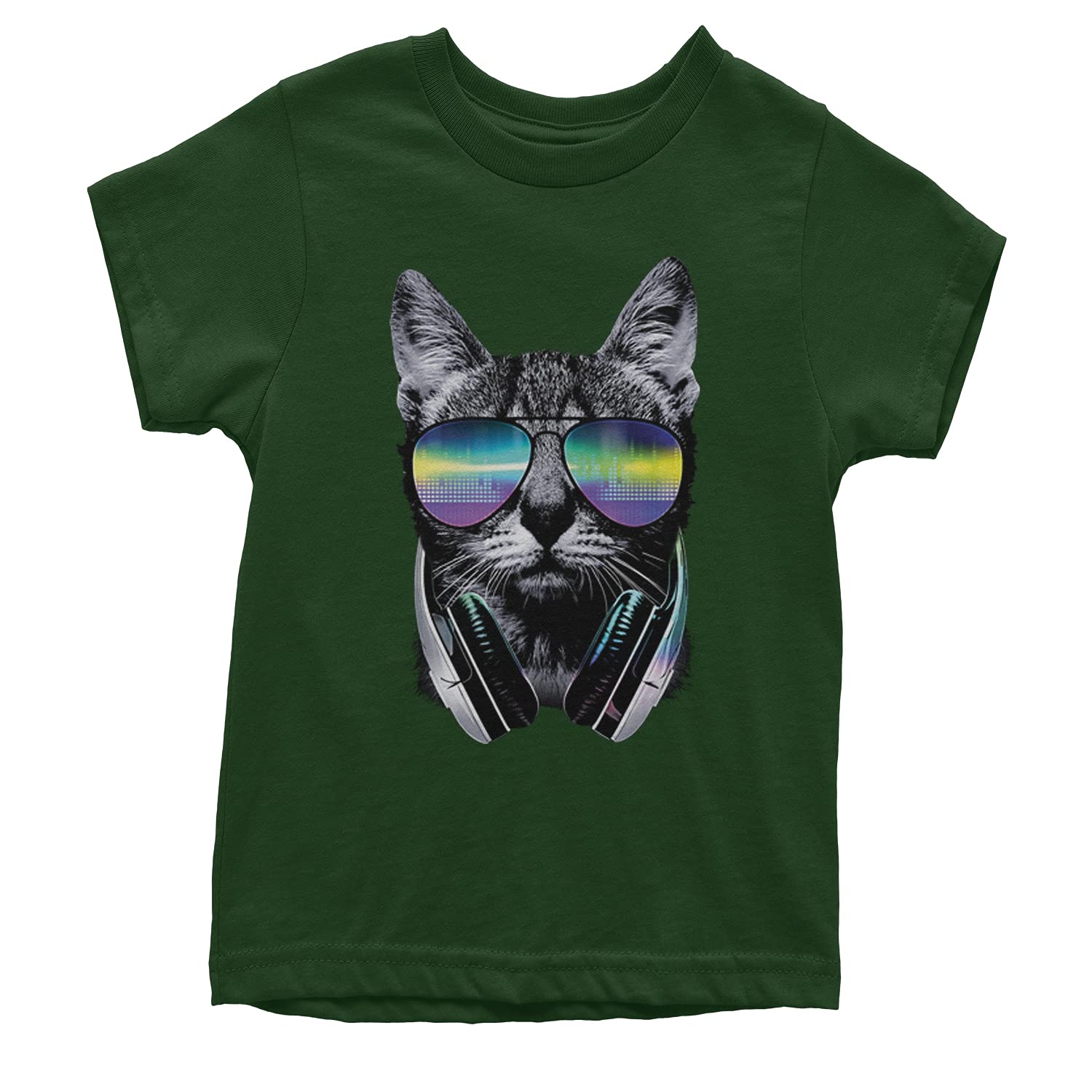 Cool Cat DJ with Headphones Youth T-Shirt - Fun Graphic Tee for Music Lovers | Perfect for Concerts, Parties & Casual Wear